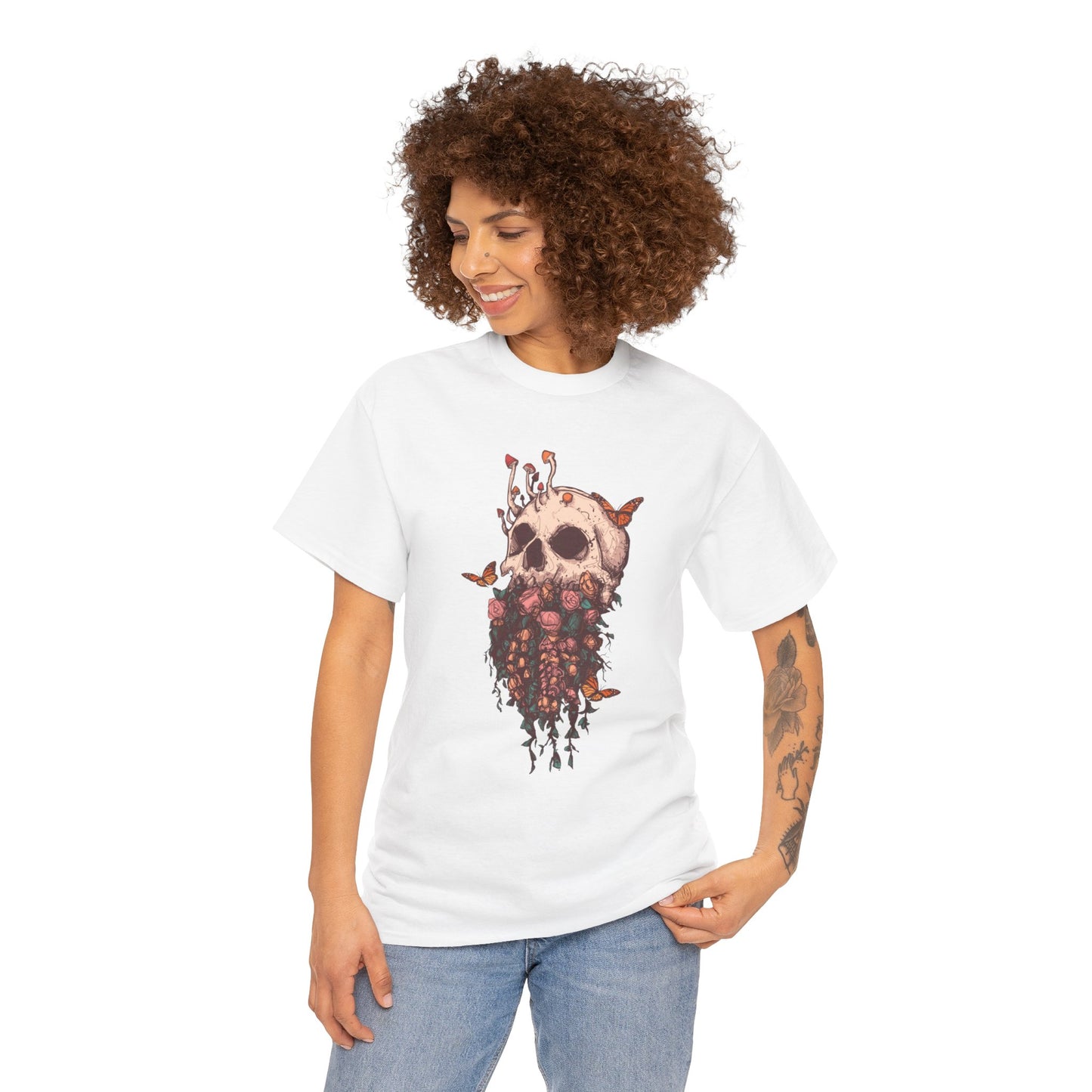 Elemental Skull Nature Unisex Heavy Cotton Tee