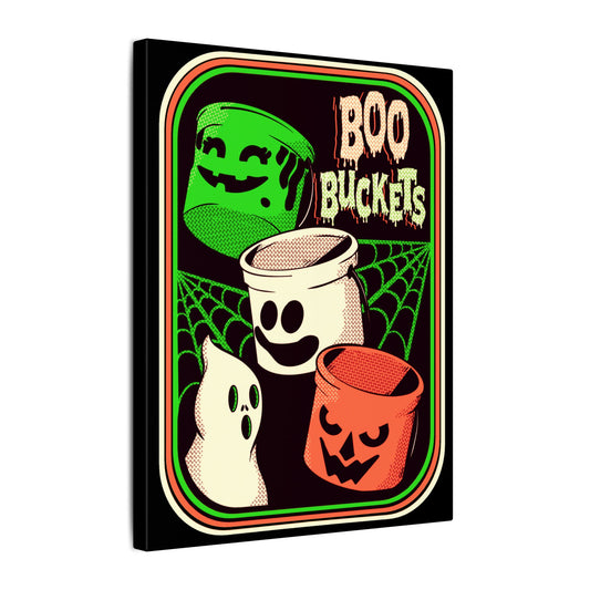 Retro Boo Buckets Matte Canvas Stretched