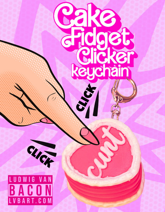 Cake Fidget Clicker Keychain 3D Print