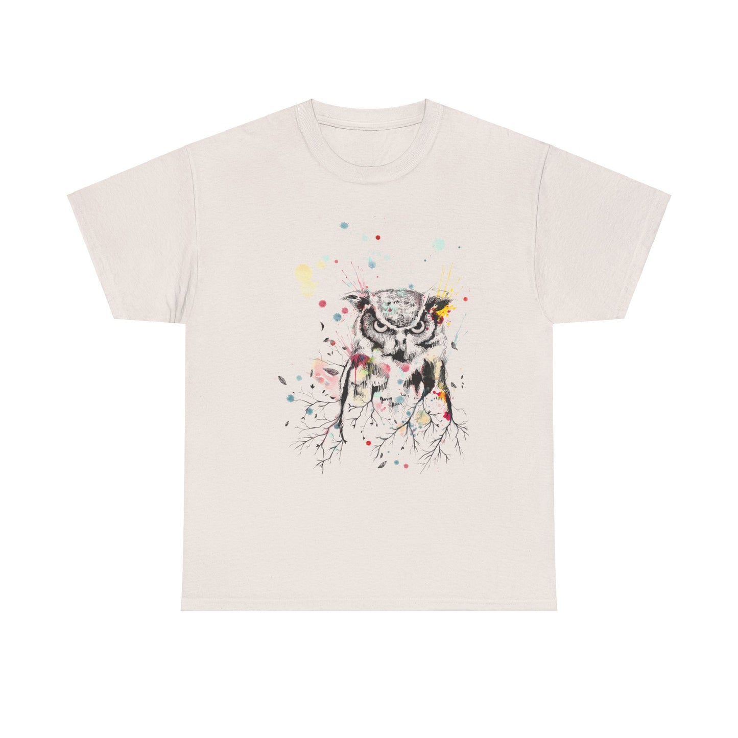 Owl Watercolor Unisex Heavy Cotton Tee