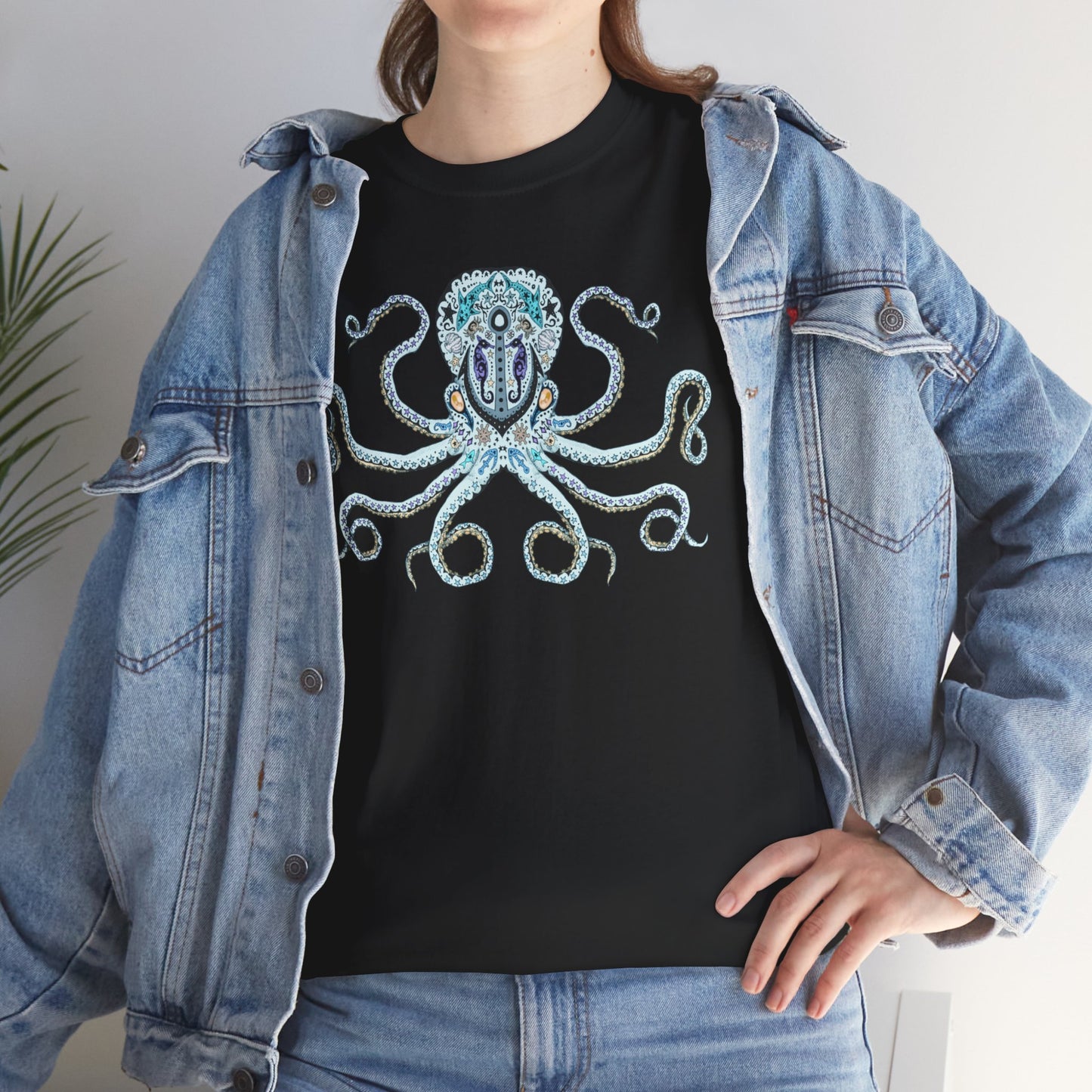 Octopus Sugar Skull Unisex Heavy Cotton Tee