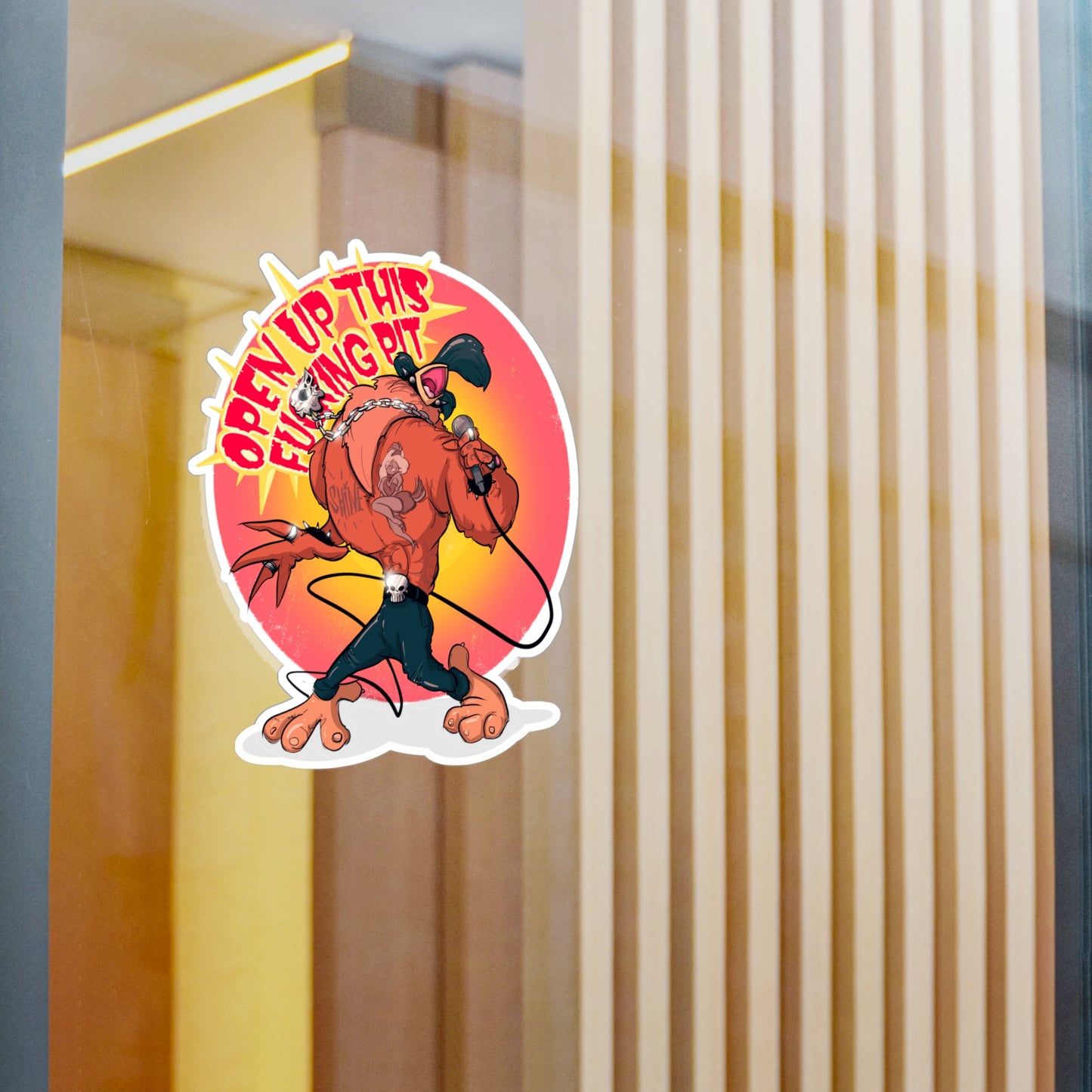 Metal Rooster Kiss-Cut Vinyl Decal