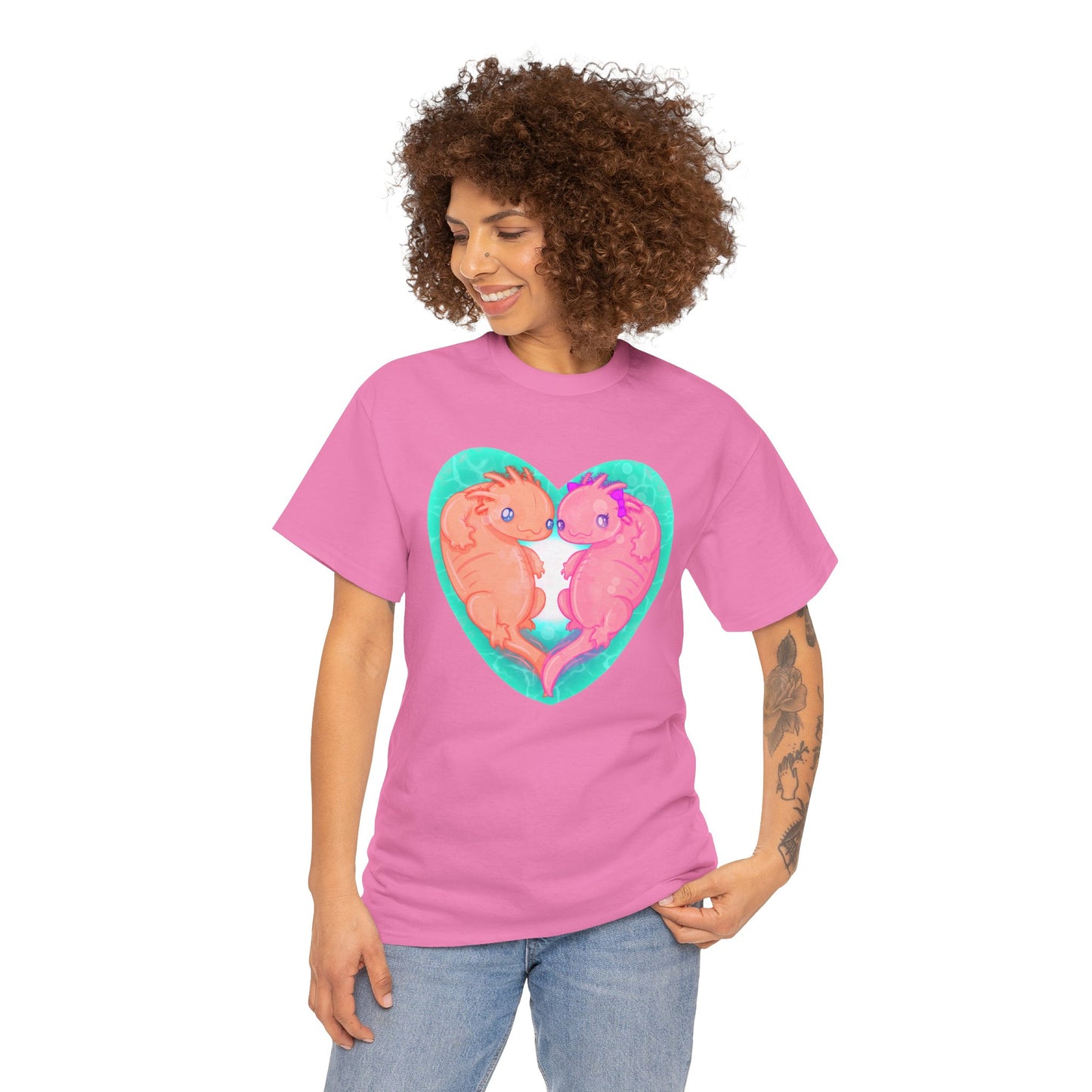 Axolotls In Love Unisex Heavy Cotton Tee