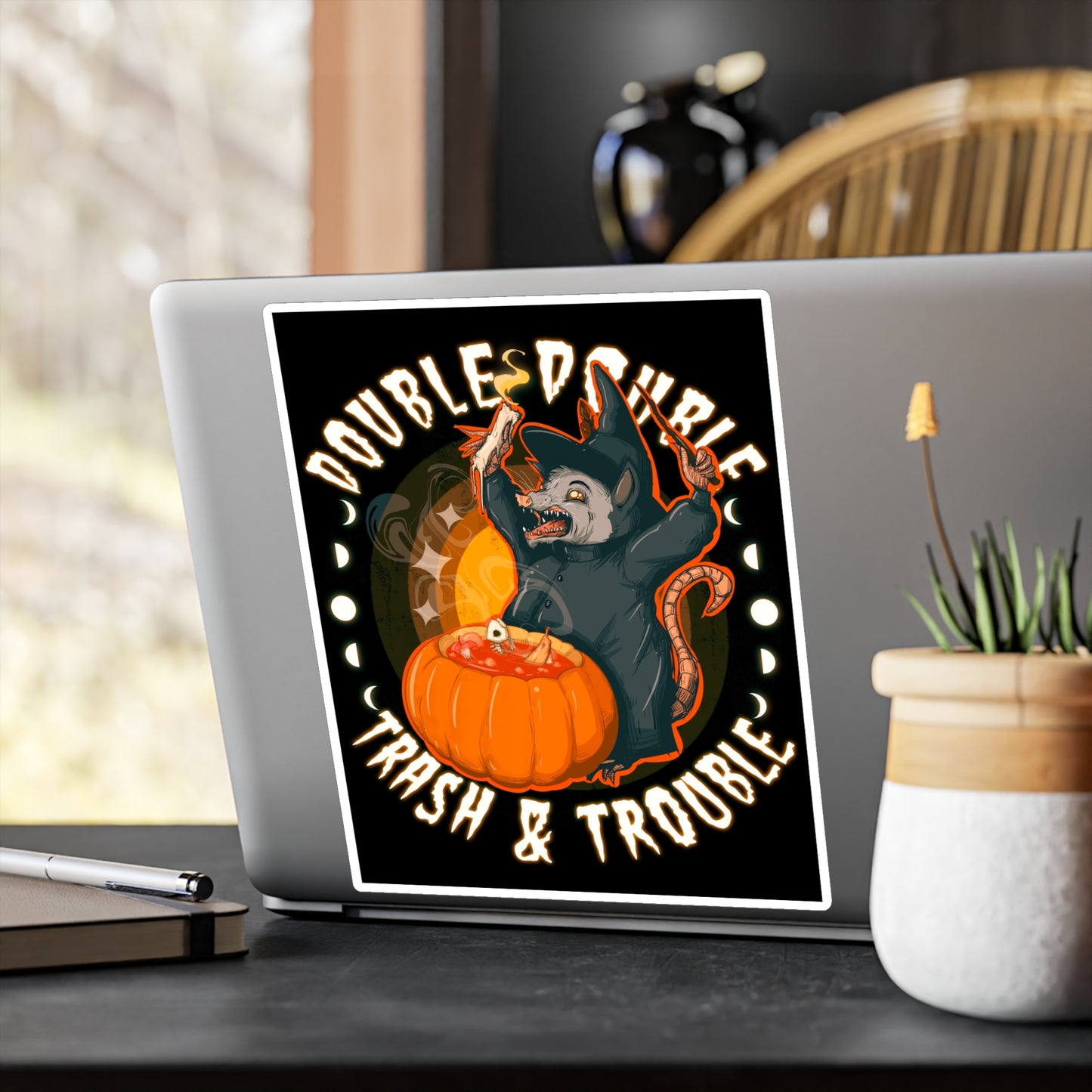 Opossum Witch Kiss-Cut Vinyl Decal