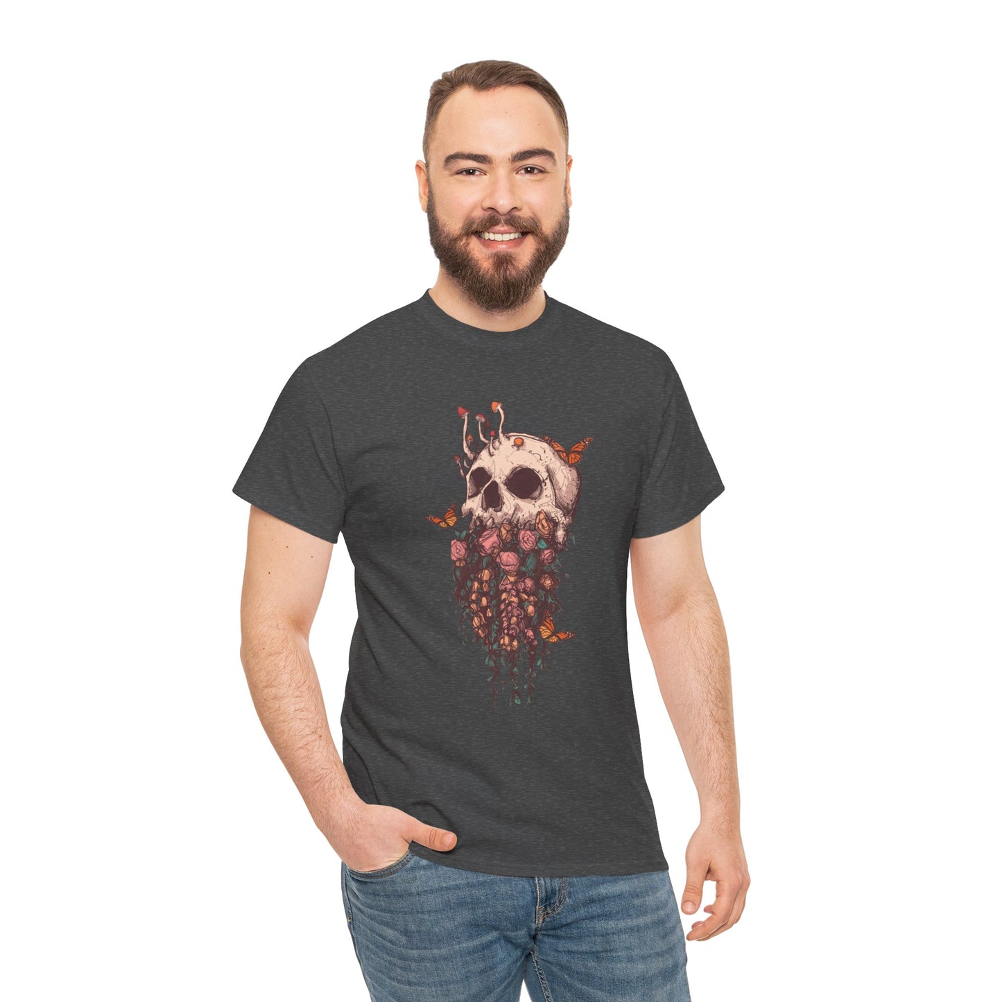 Elemental Skull Nature Unisex Heavy Cotton Tee