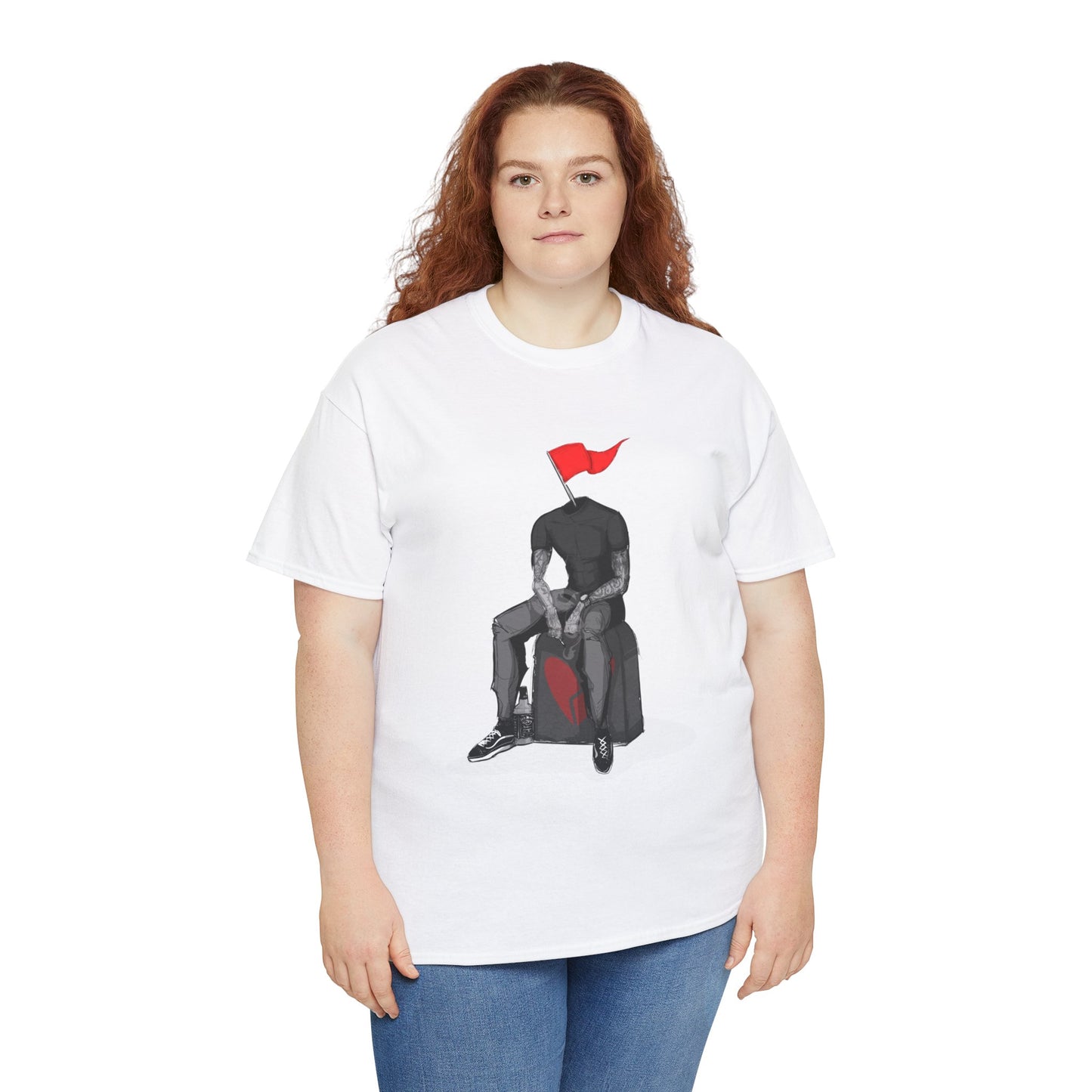 Red Flag Male Unisex Heavy Cotton Tee