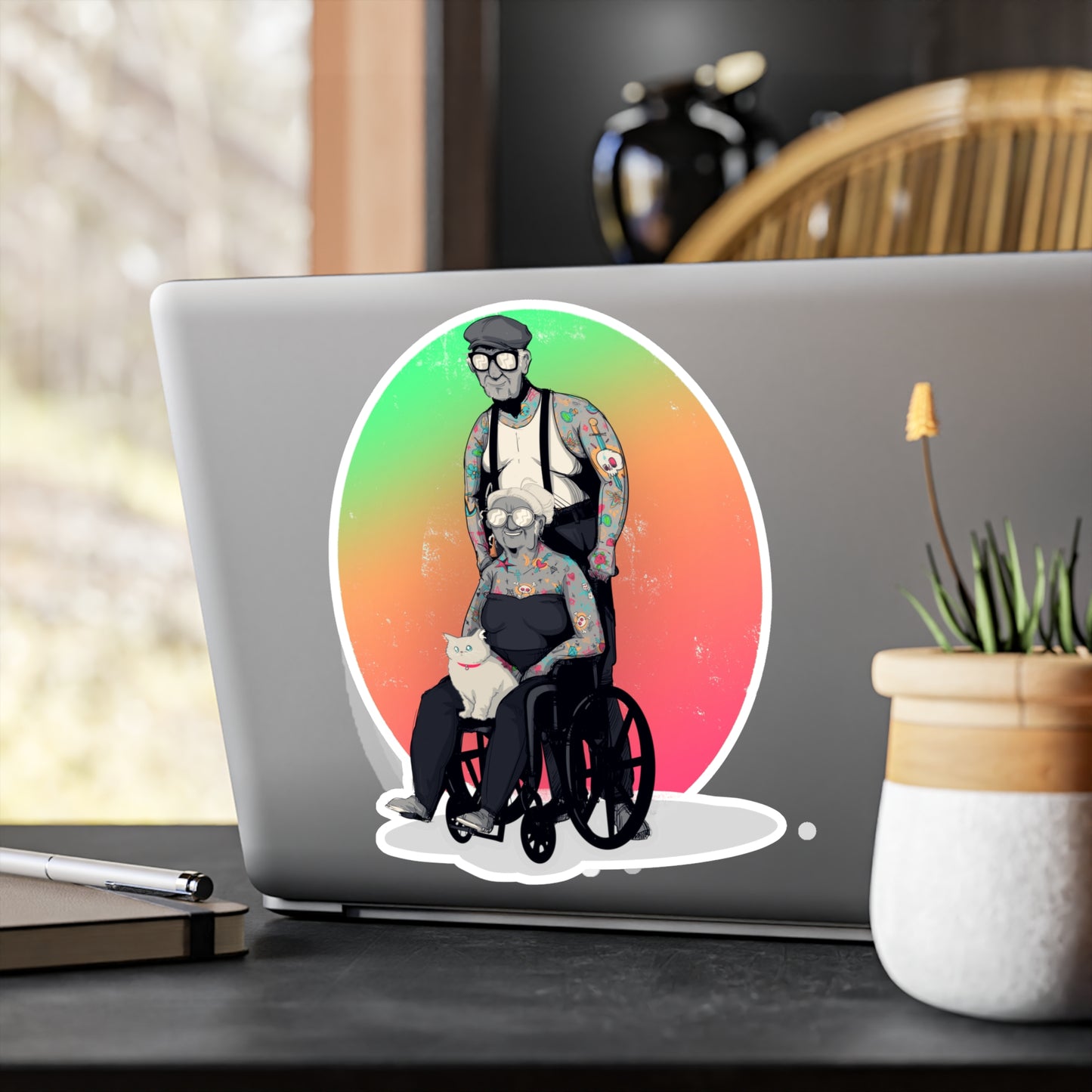 Inked & Elderly Kiss-Cut Vinyl Decal