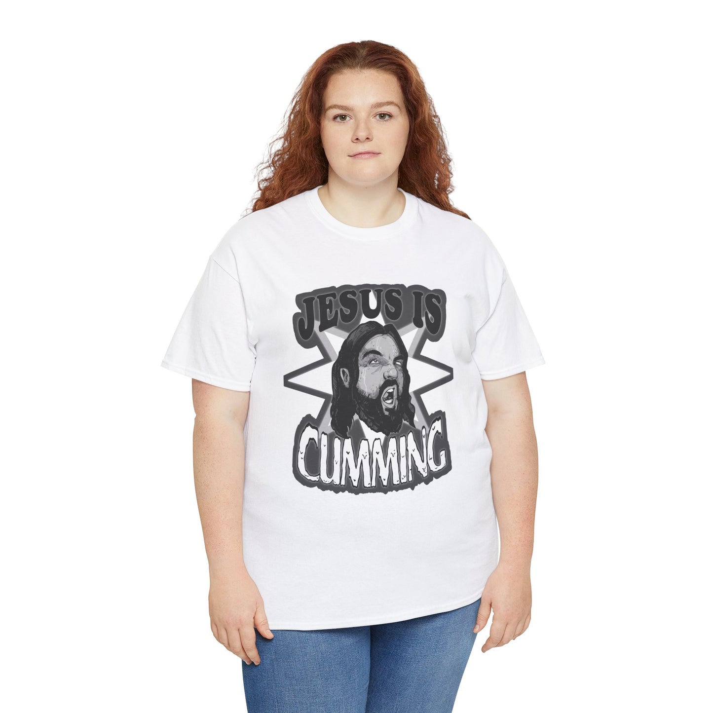 Jesus Is Cumming Unisex Heavy Cotton Tee