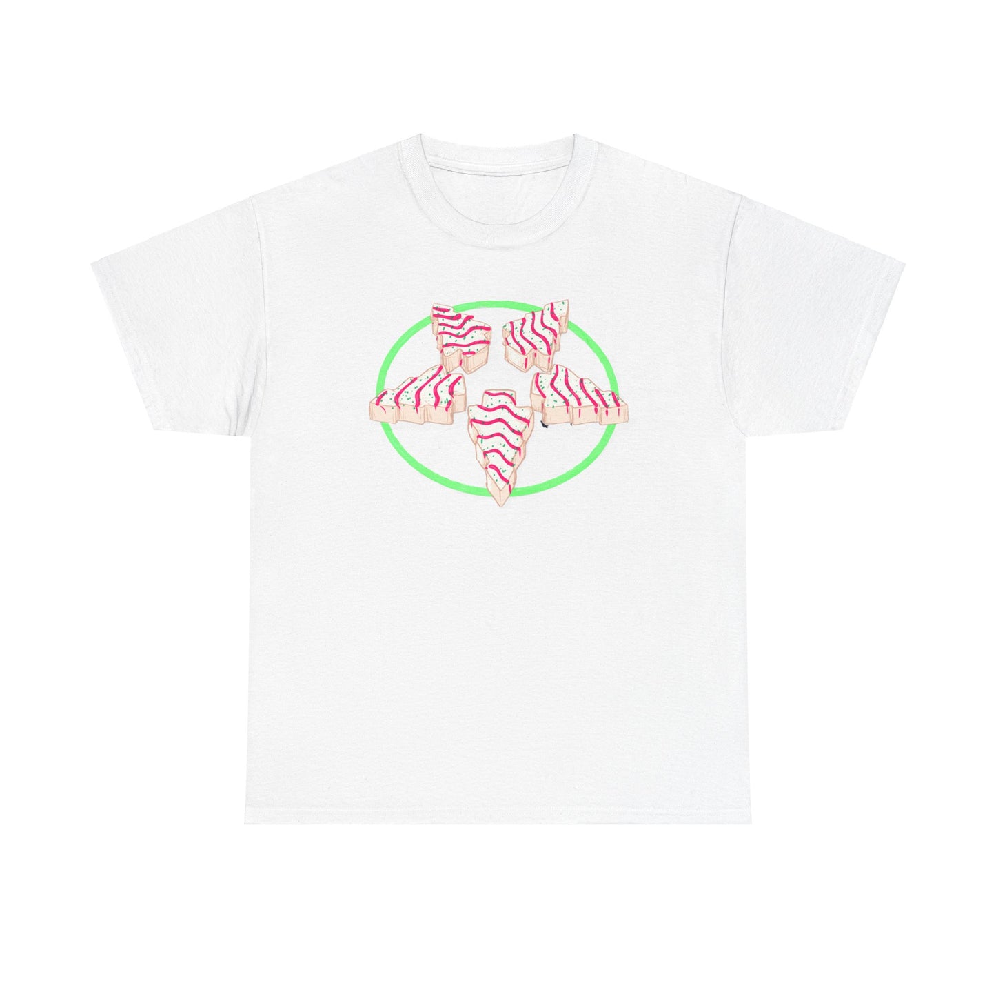 Christmas Tree Pentagram Cake Unisex Heavy Cotton Tee