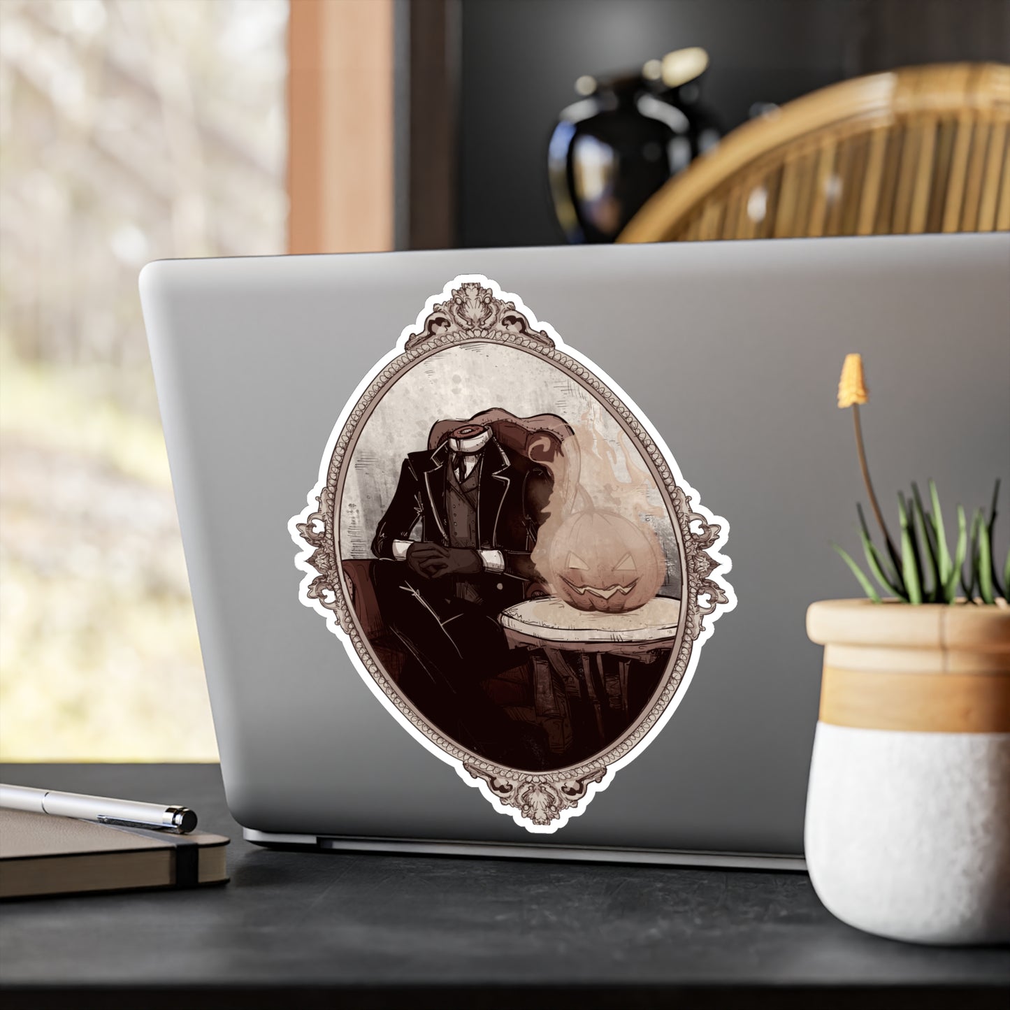 Victorian Headless Horseman Kiss-Cut Vinyl Decal