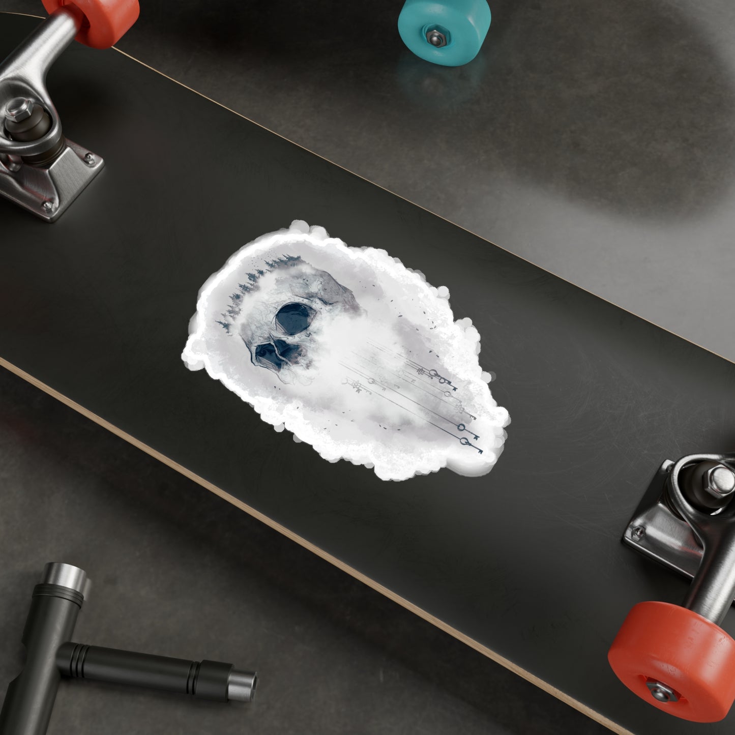 Elemental Skull Air Kiss-Cut Vinyl Decal