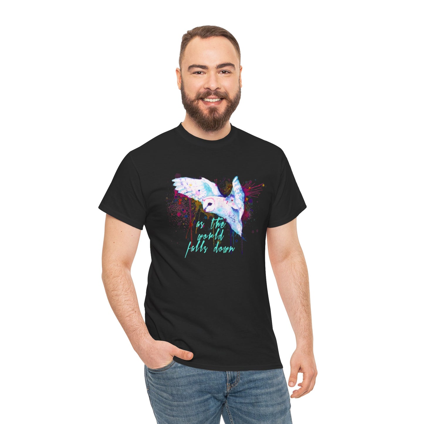 Rainbow Barn Owl (Goblin Variant) Unisex Heavy Cotton Tee