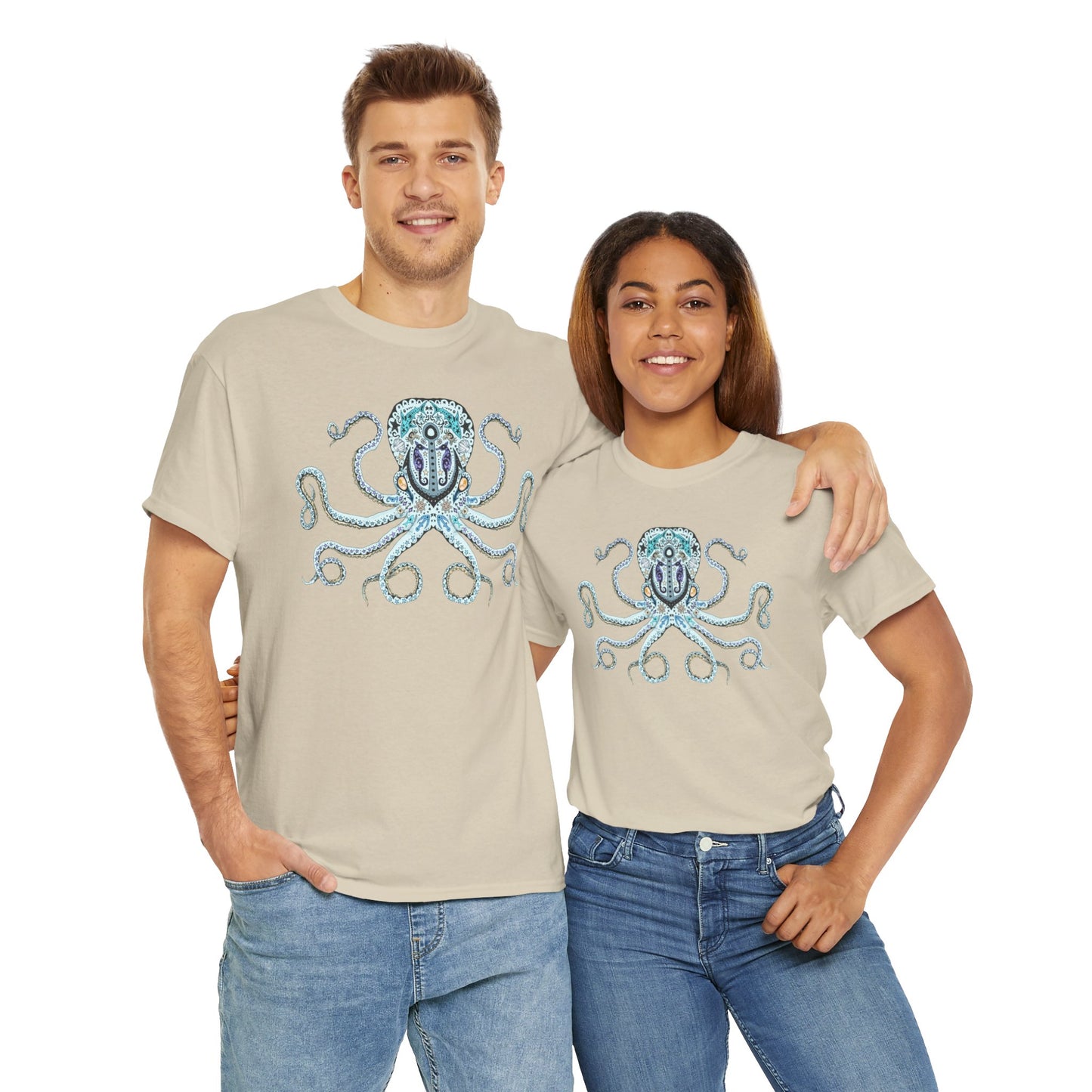 Octopus Sugar Skull Unisex Heavy Cotton Tee