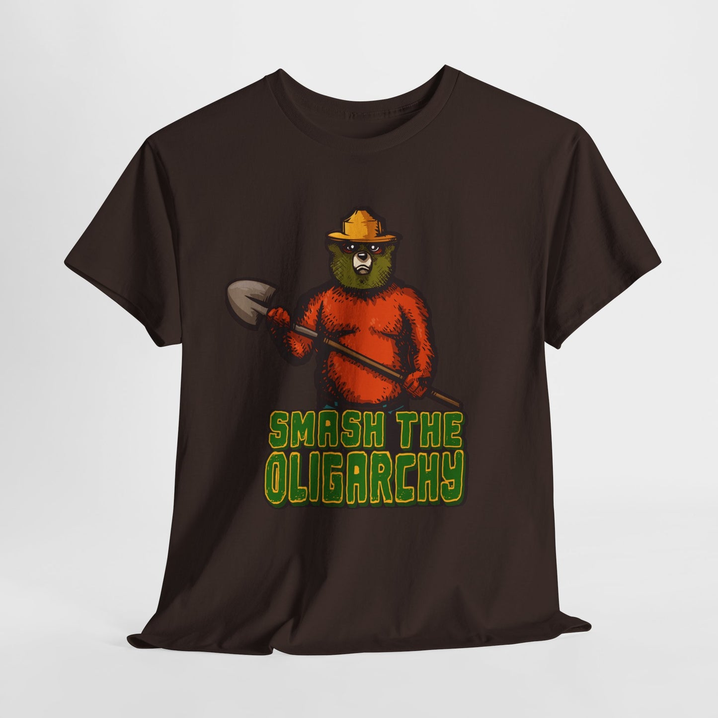 Smash The Oligarchy Bear Unisex Heavy Cotton Tee
