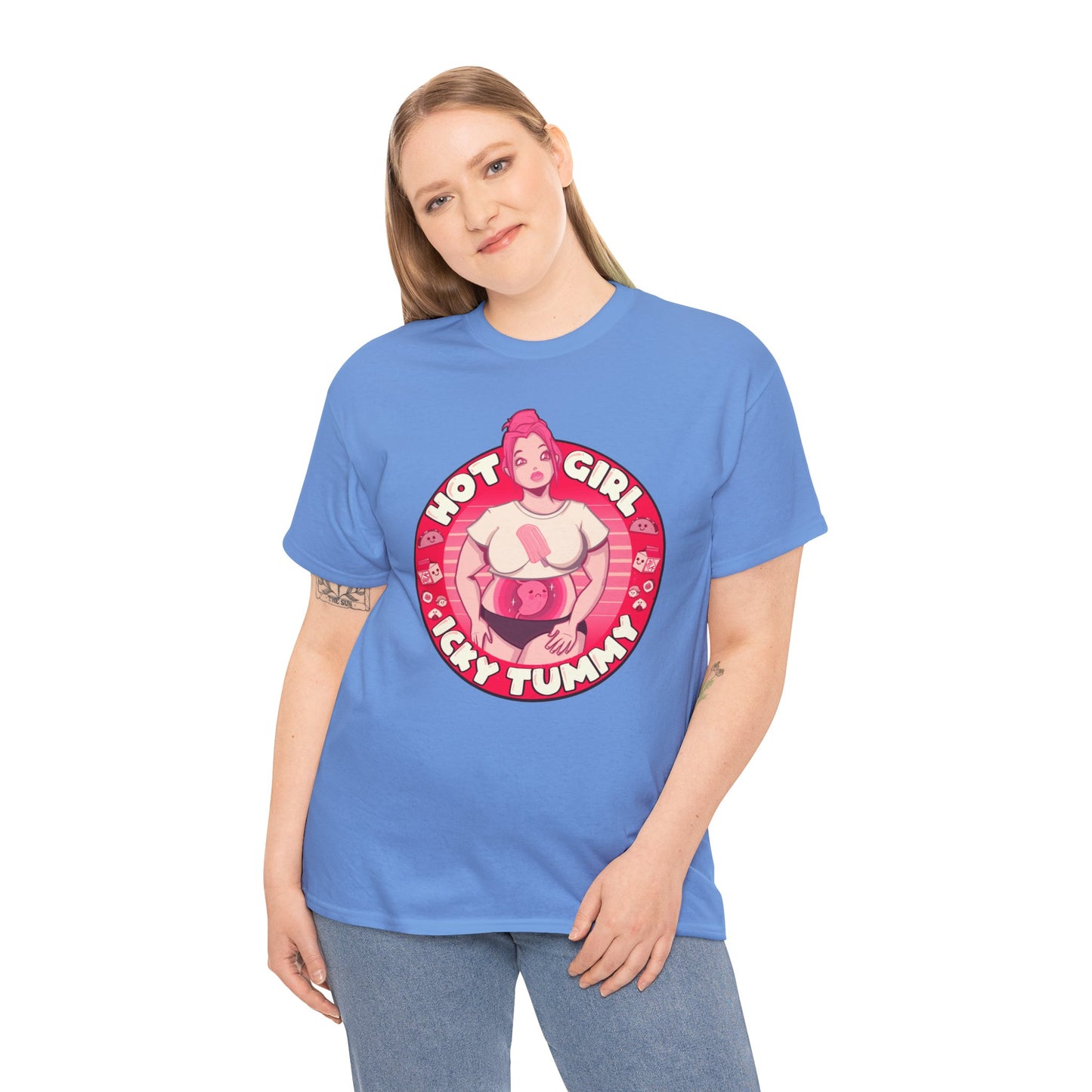Hot Girl Icky Tummy Unisex Heavy Cotton Tee