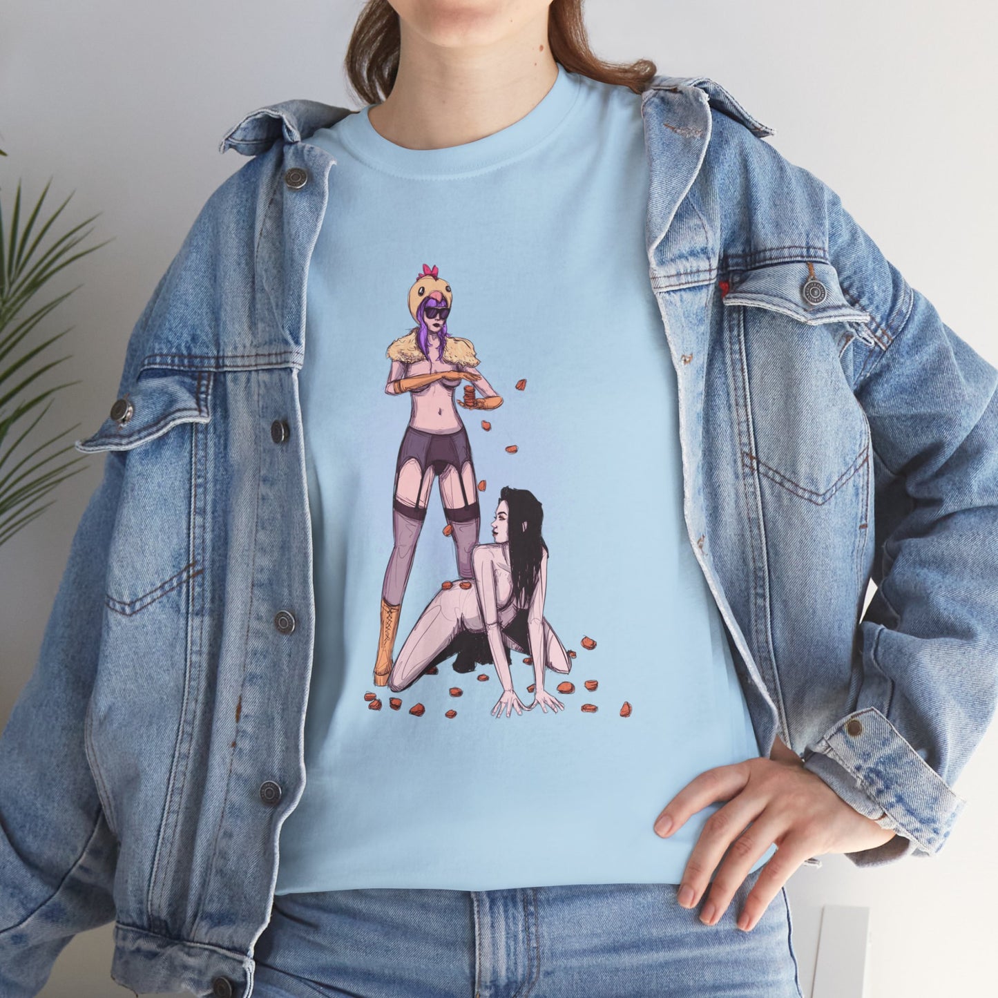 Chicken Nugget Rain Unisex Heavy Cotton Tee