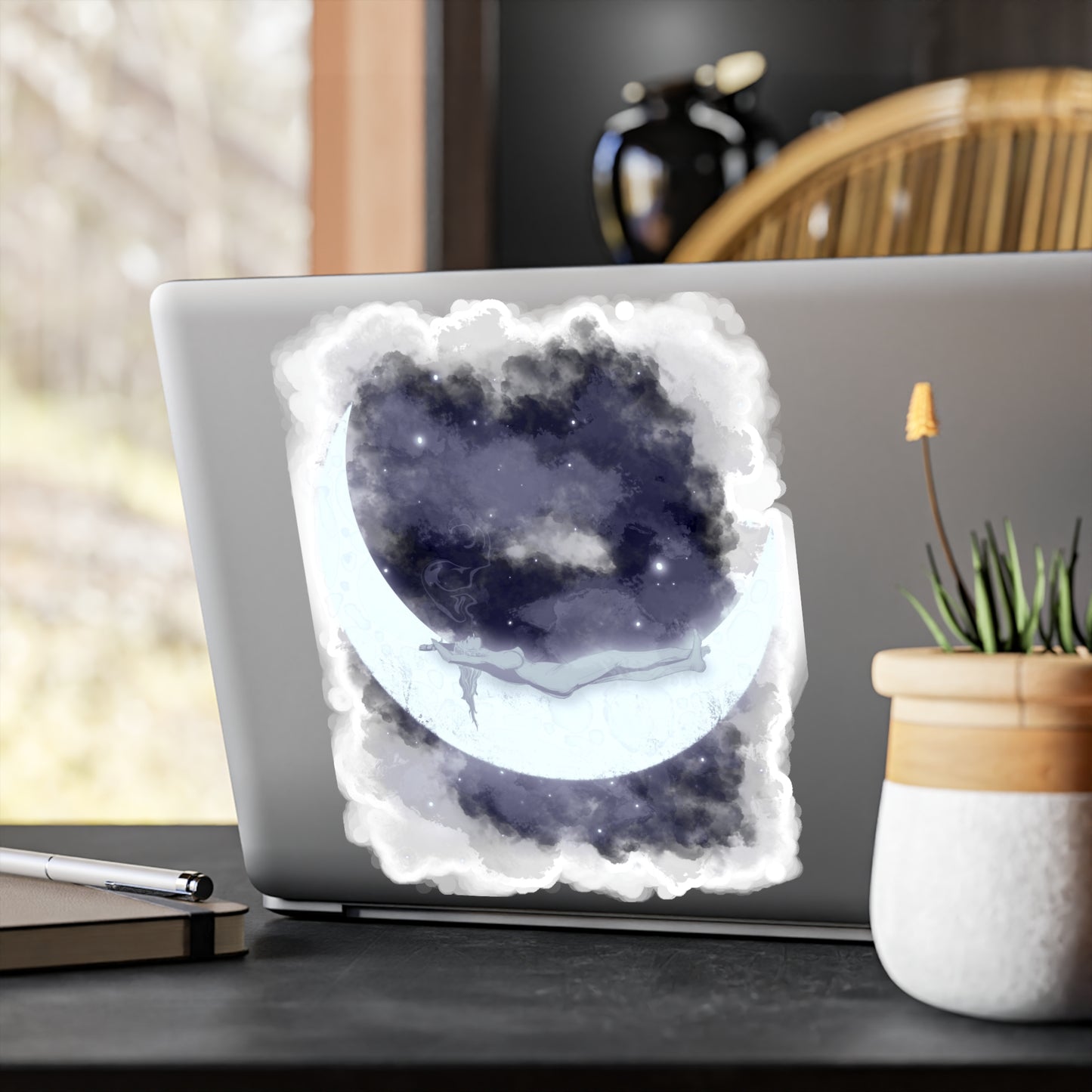 The Girl Who Loved The Moon Kiss-Cut Vinyl Decal