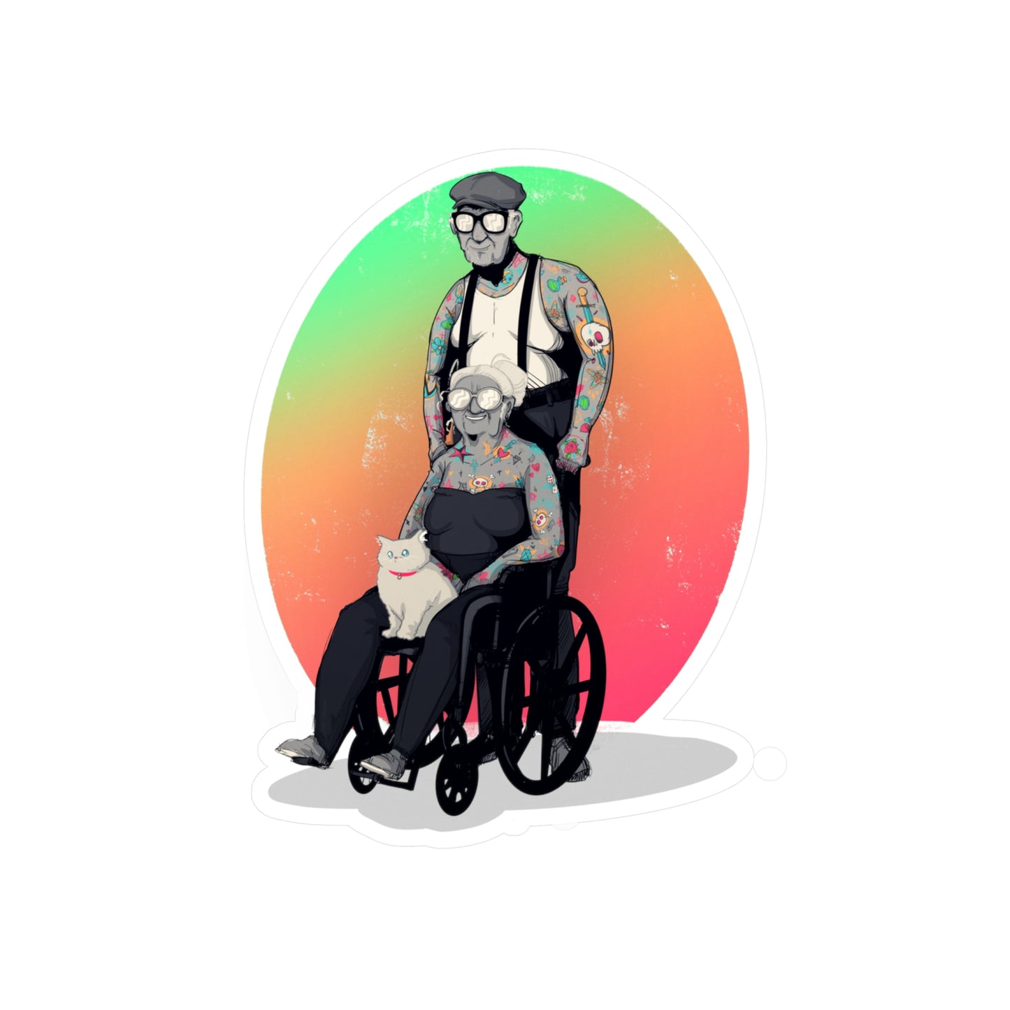 Inked & Elderly Kiss-Cut Vinyl Decal