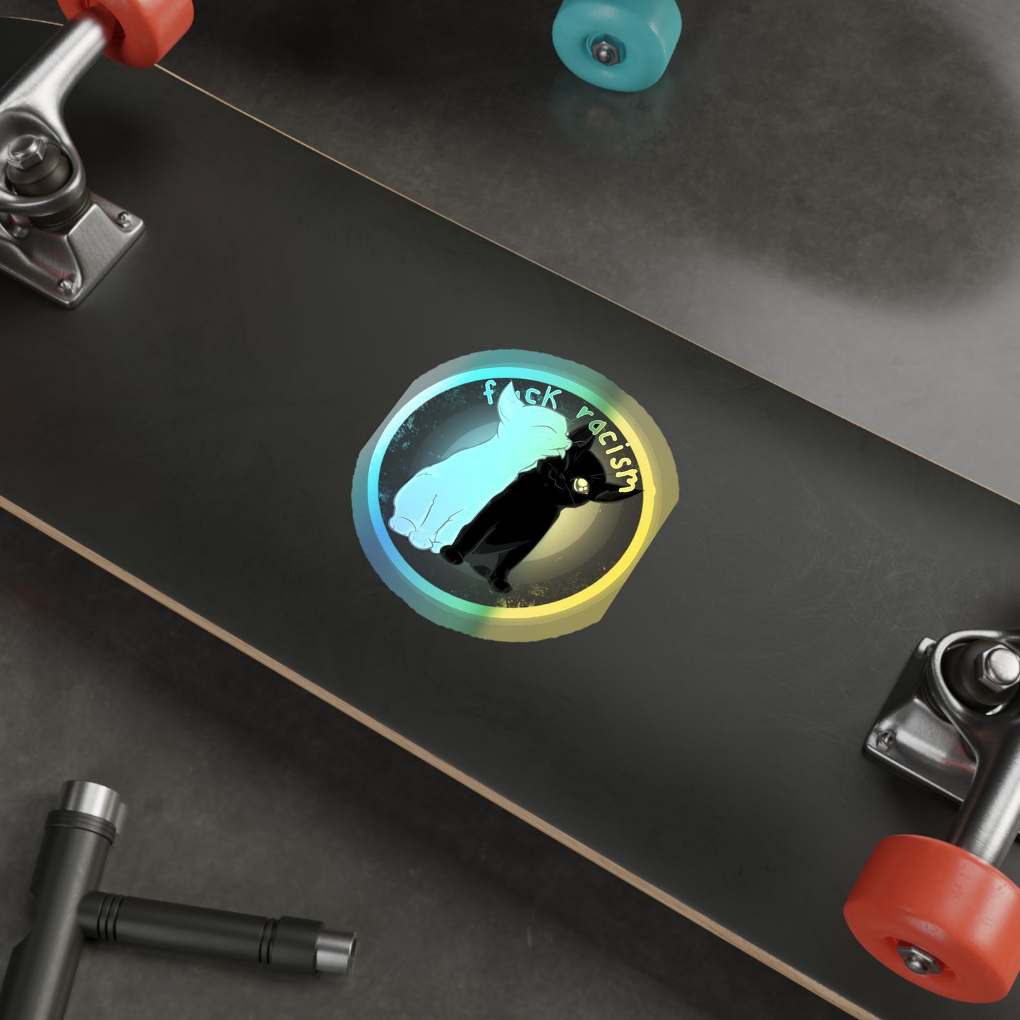 Fuck Racism Holographic Die-cut Stickers