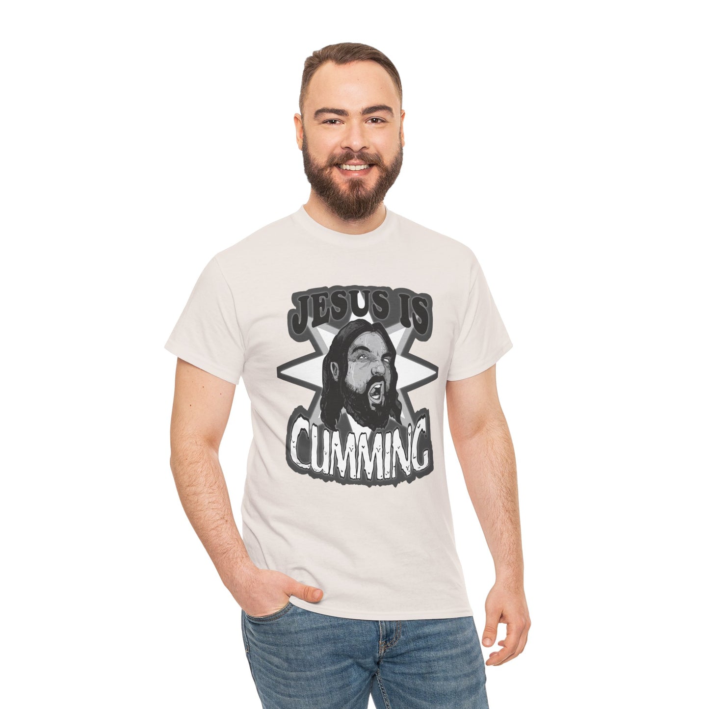 Jesus Is Cumming Unisex Heavy Cotton Tee