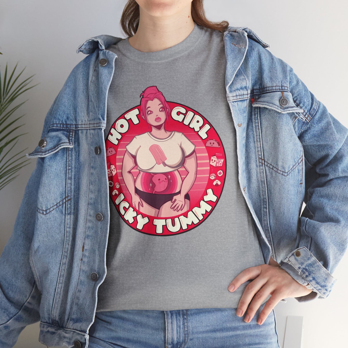 Hot Girl Icky Tummy Unisex Heavy Cotton Tee