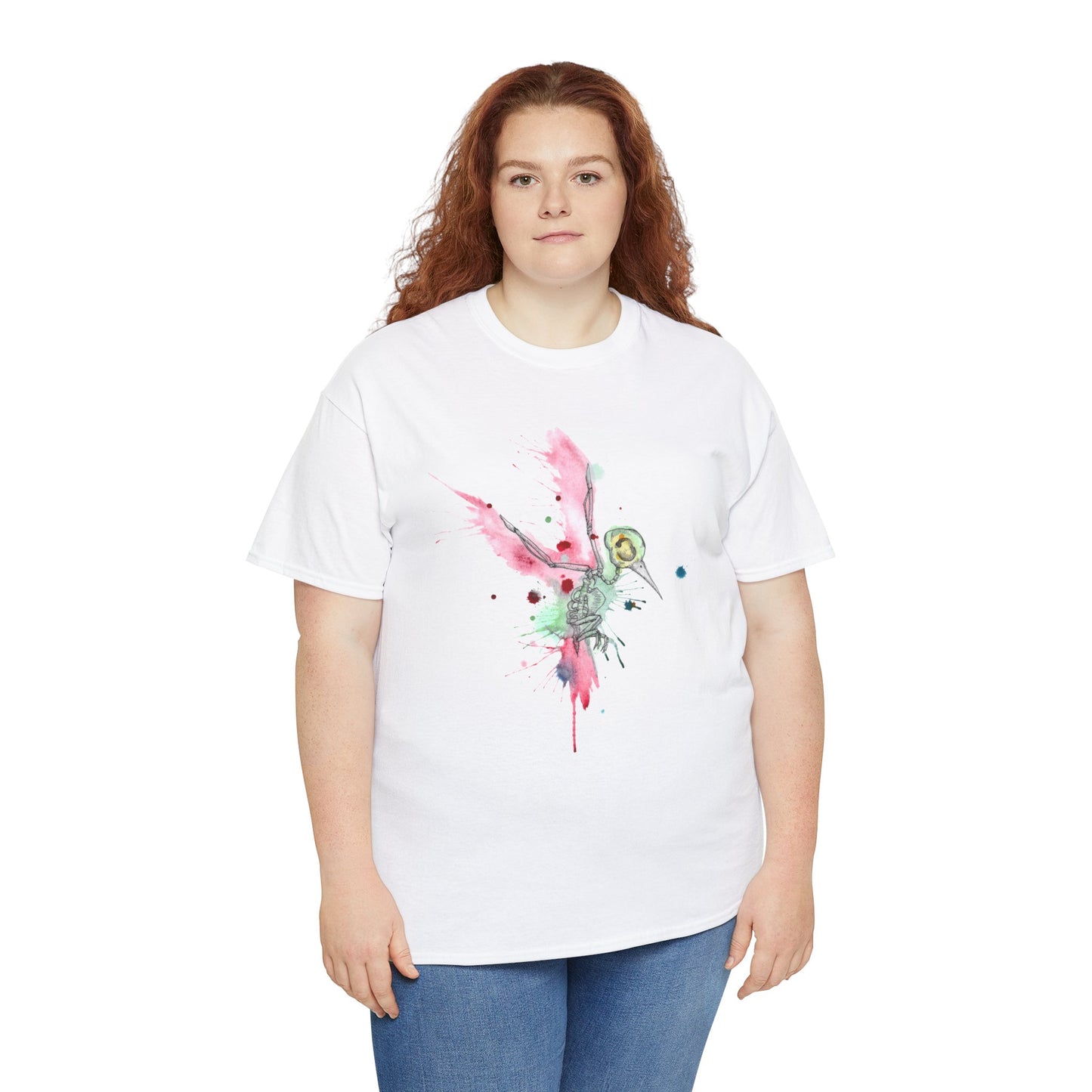 Watercolor Hummingbird Unisex Heavy Cotton Tee