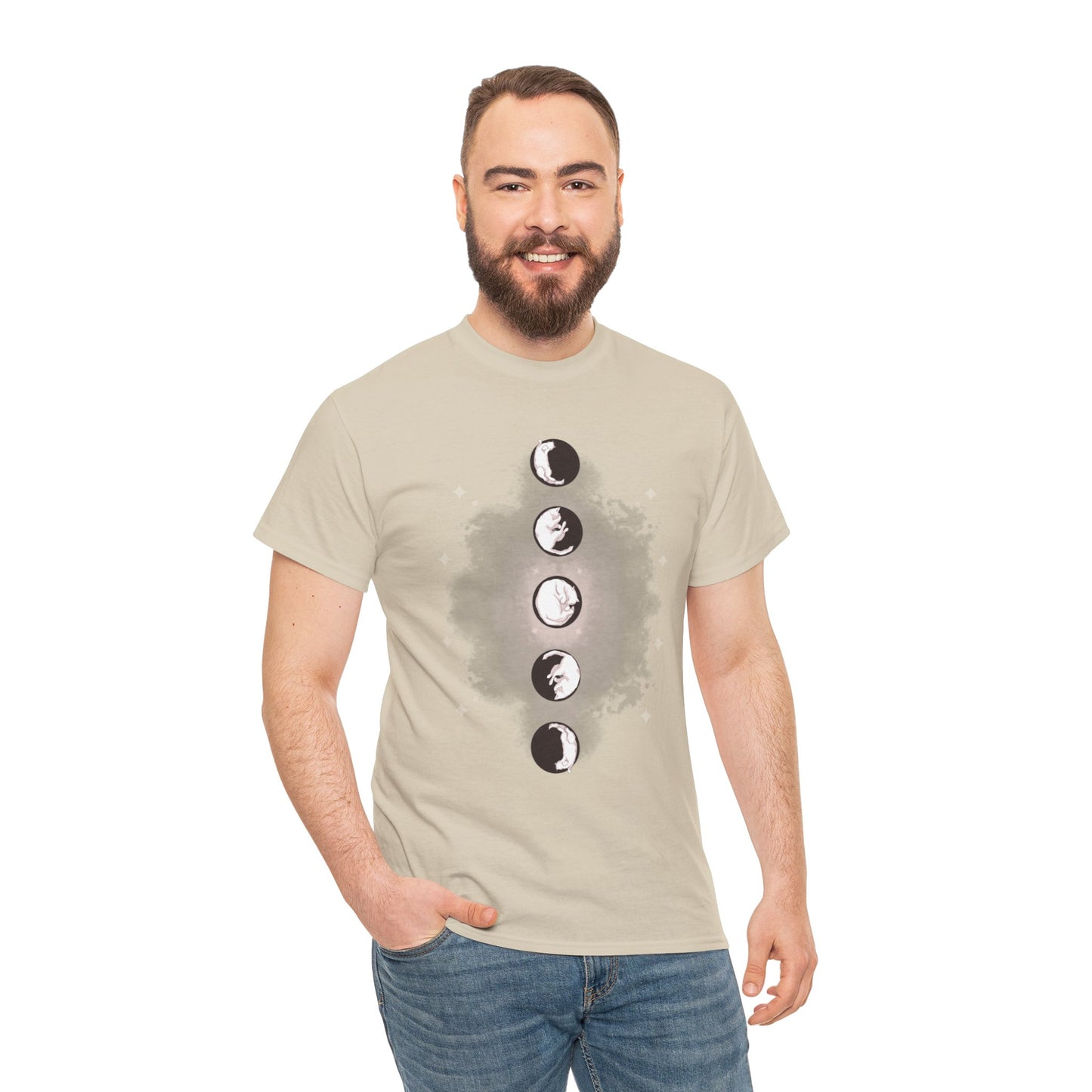 Cat Phases Unisex Heavy Cotton Tee