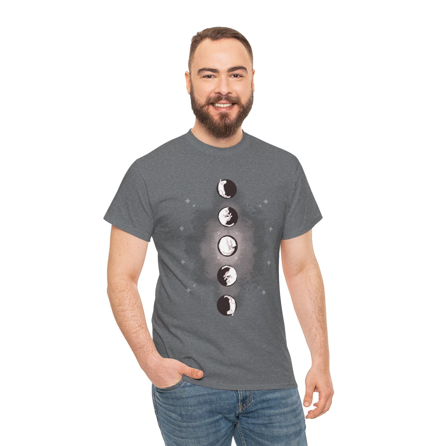 Cat Phases Unisex Heavy Cotton Tee