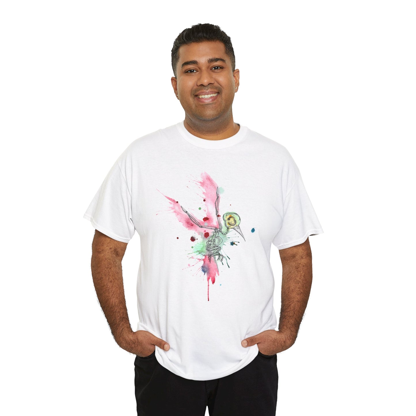 Watercolor Hummingbird Unisex Heavy Cotton Tee