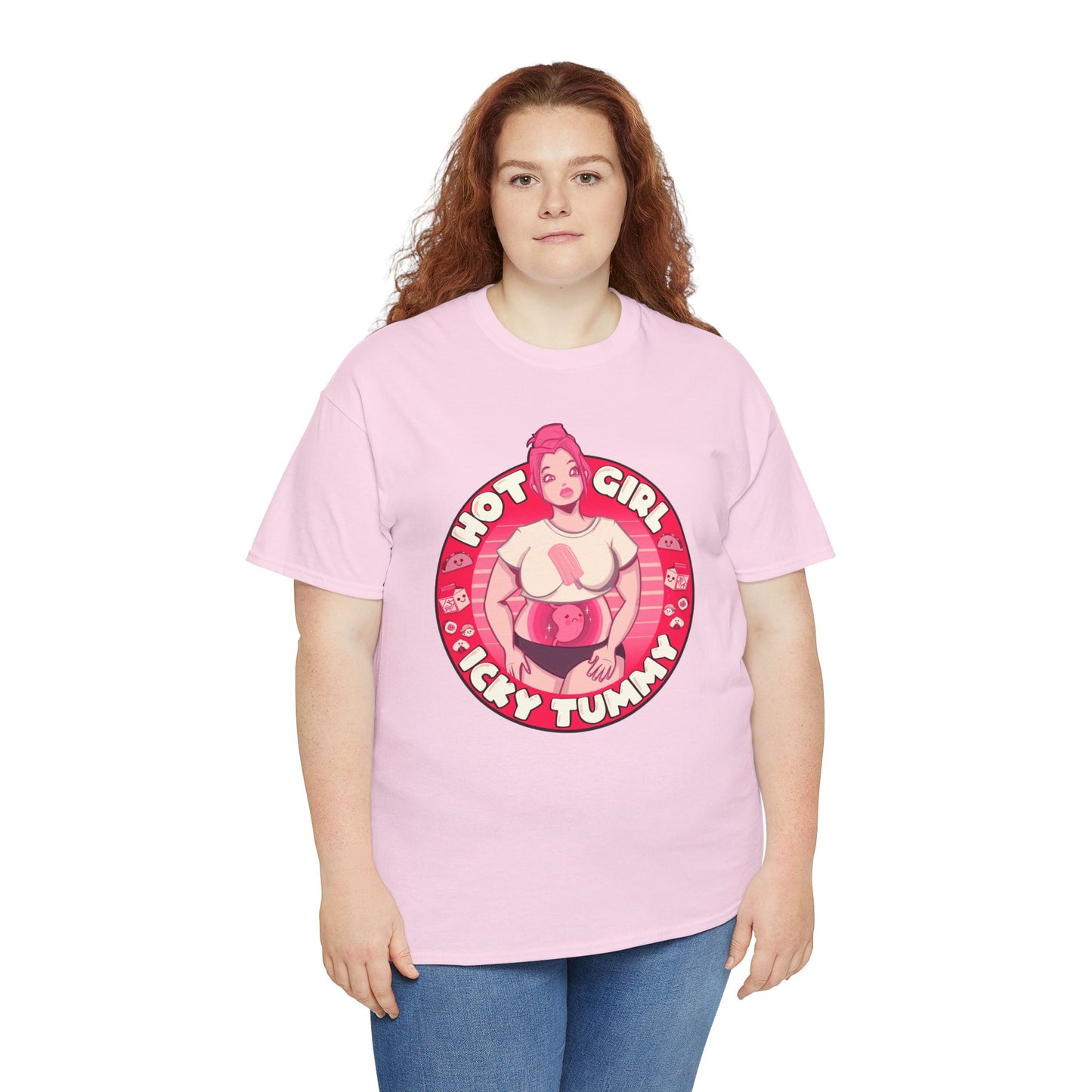 Hot Girl Icky Tummy Unisex Heavy Cotton Tee