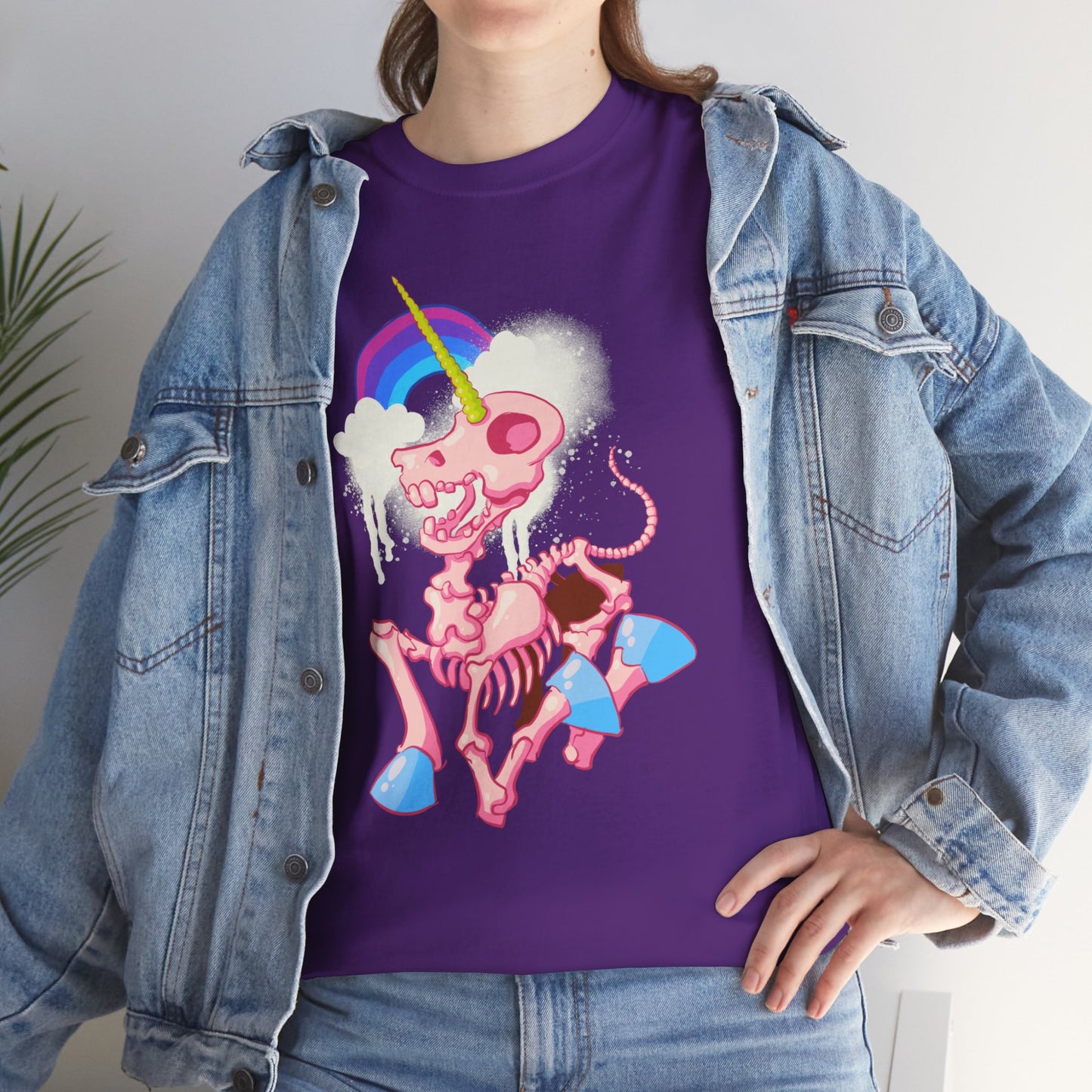Unicorn Skeleton 2 Unisex Heavy Cotton Tee