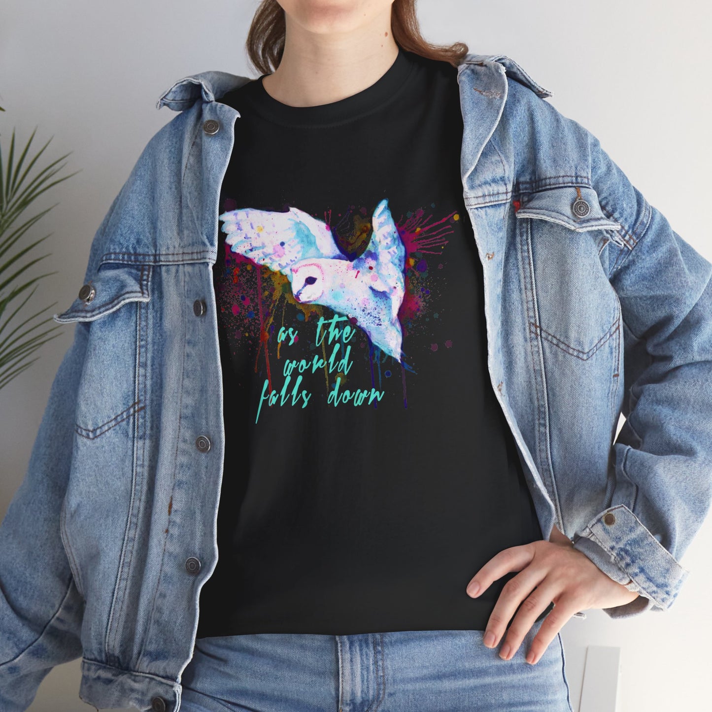 Rainbow Barn Owl (Goblin Variant) Unisex Heavy Cotton Tee