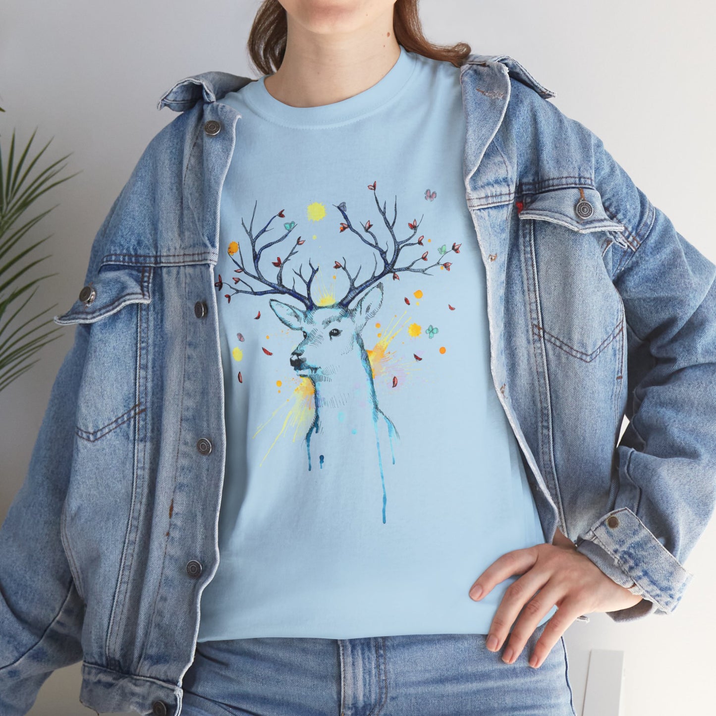Tree Deer Unisex Heavy Cotton Tee