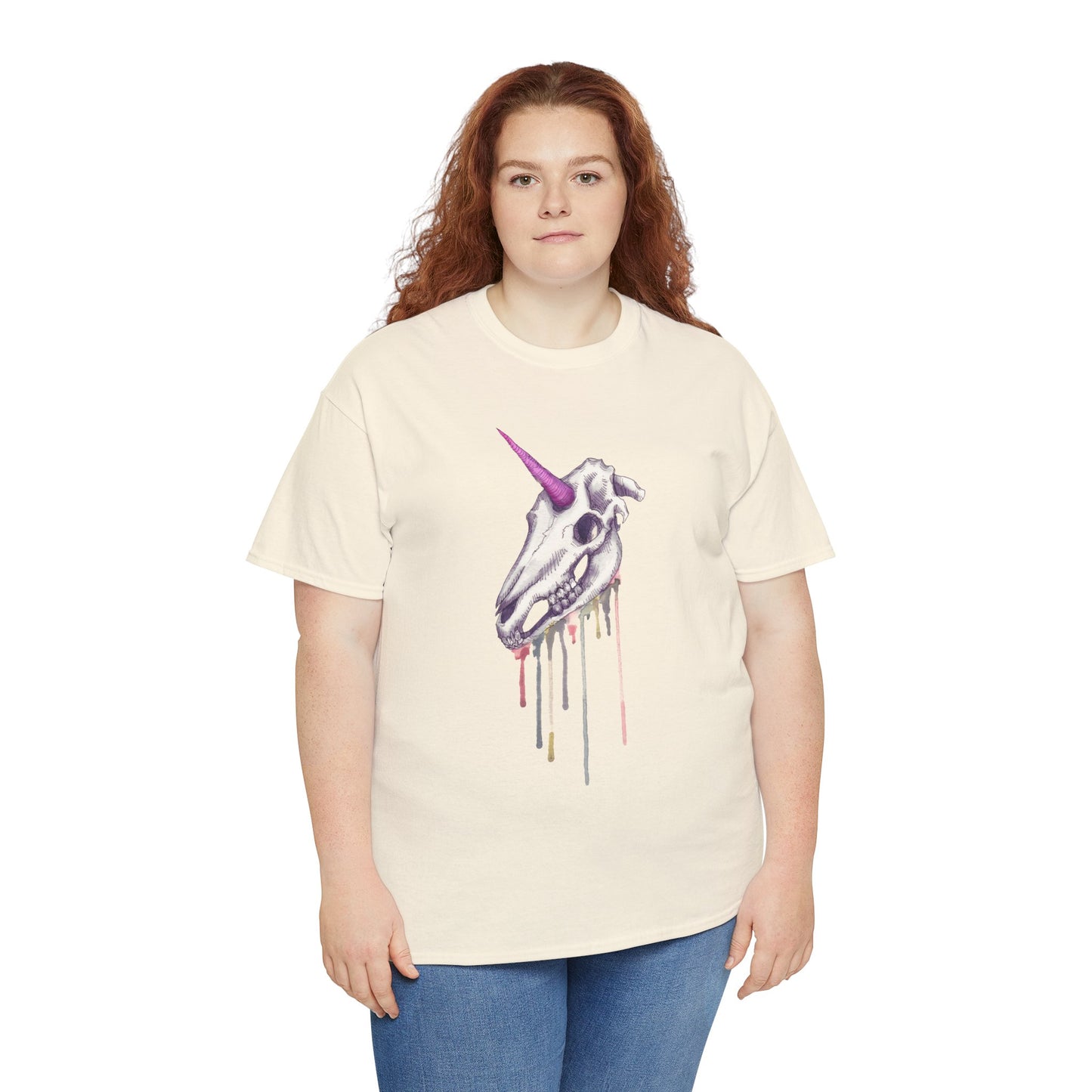 Unicorn Skull Unisex Heavy Cotton Tee