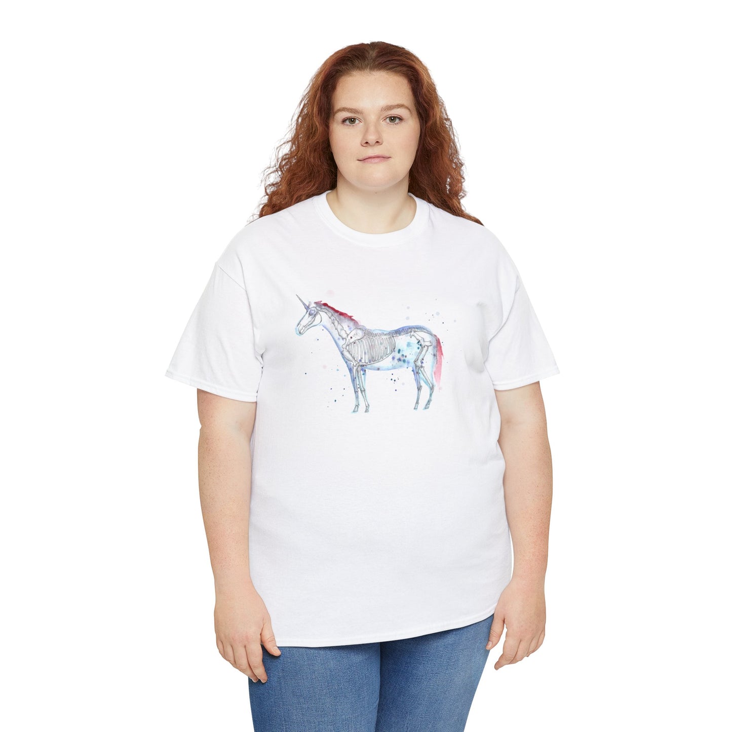 Unicorn Skeleton Unisex Heavy Cotton Tee