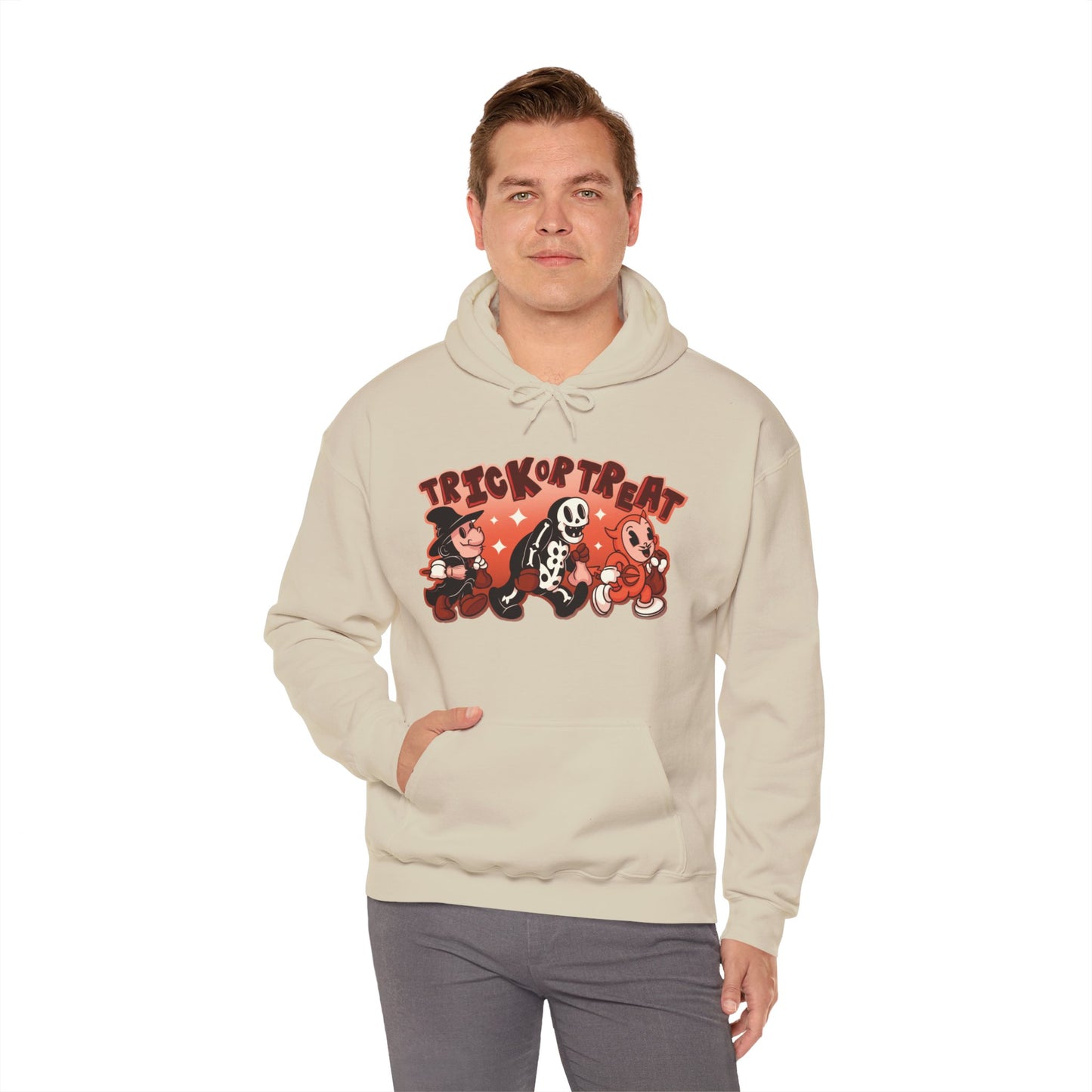 Trick Or Treat Rubber Hose Unisex Heavy Blend Hooded Sweatshirt