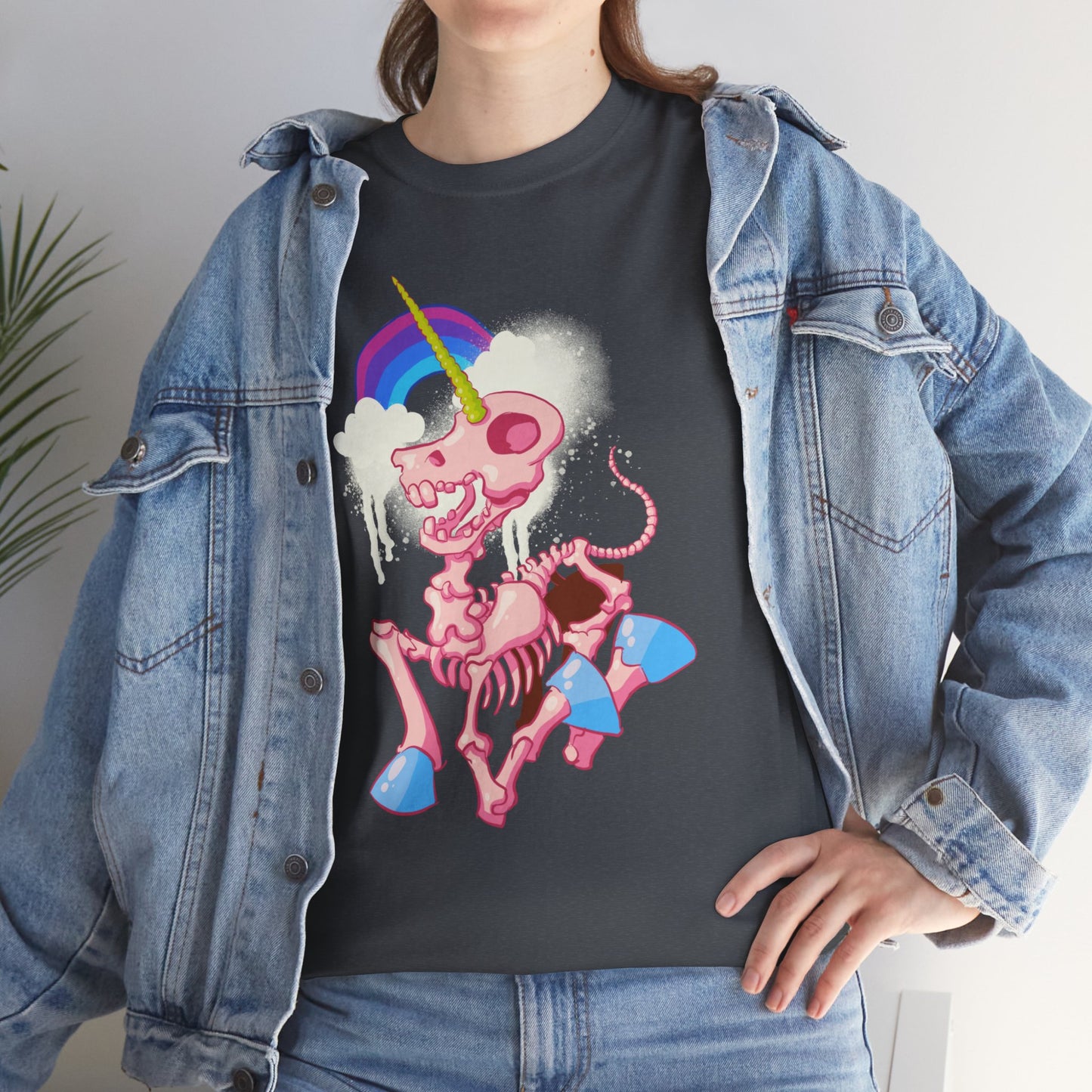 Unicorn Skeleton 2 Unisex Heavy Cotton Tee