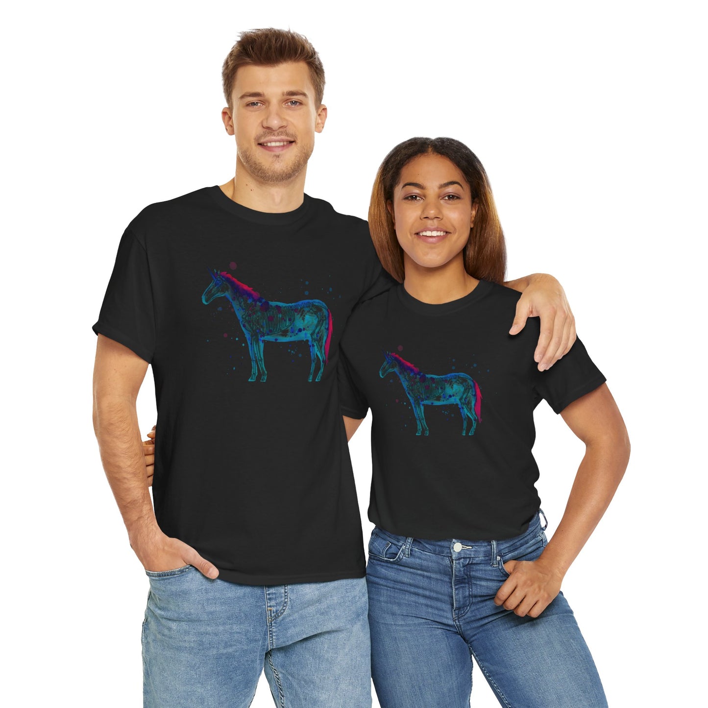 Unicorn Skeleton Unisex Heavy Cotton Tee