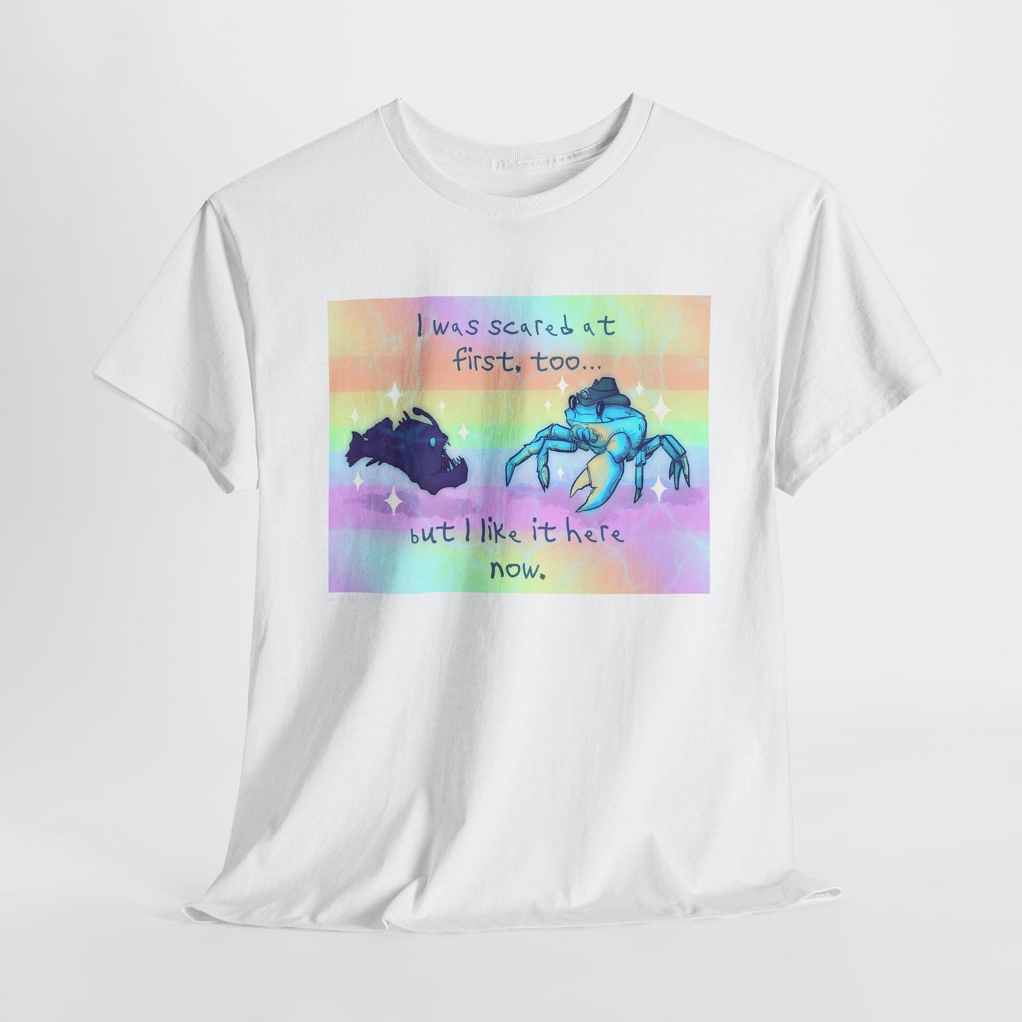 Ocean Rainbow Bridge Unisex Heavy Cotton Tee