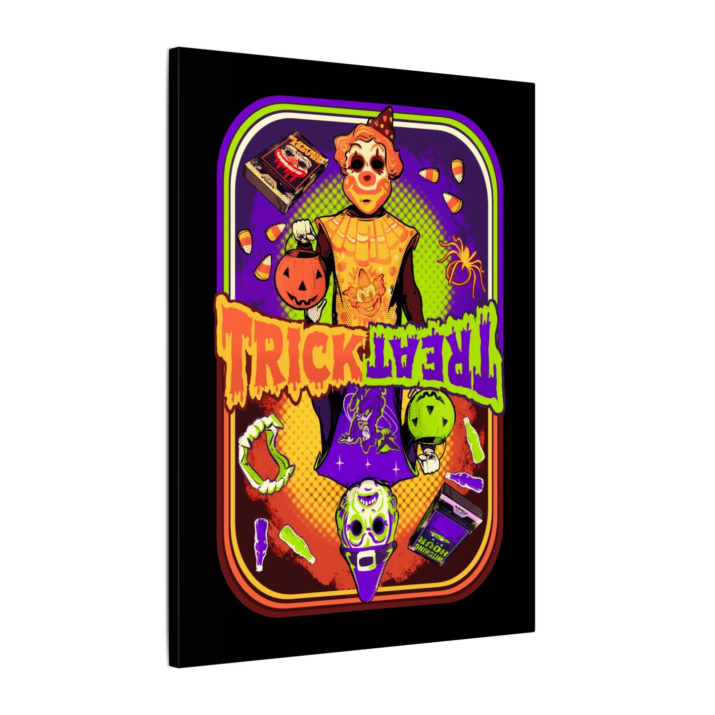 As Above So Below Retro Halloween Matte Canvas Stretched