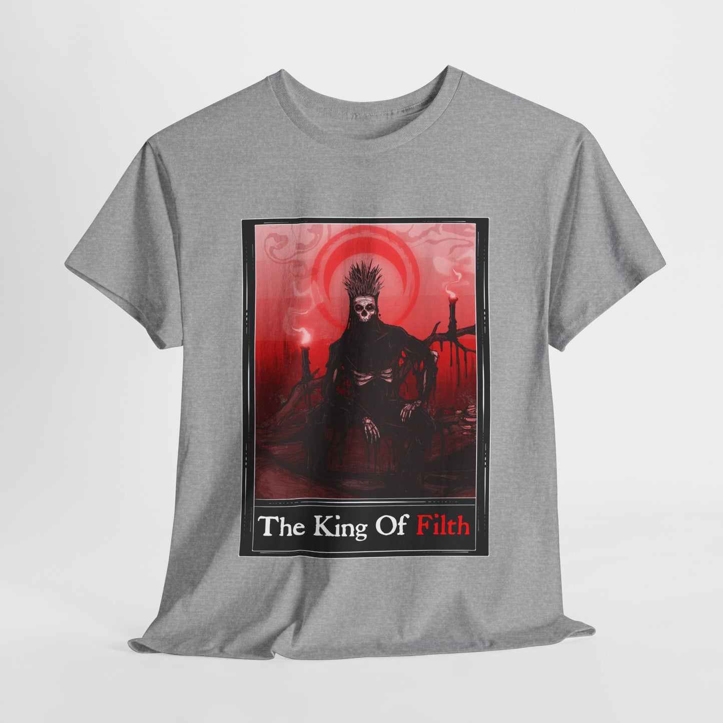 King Of Filth Tarot (Front & Back Print) Unisex Heavy Cotton Tee