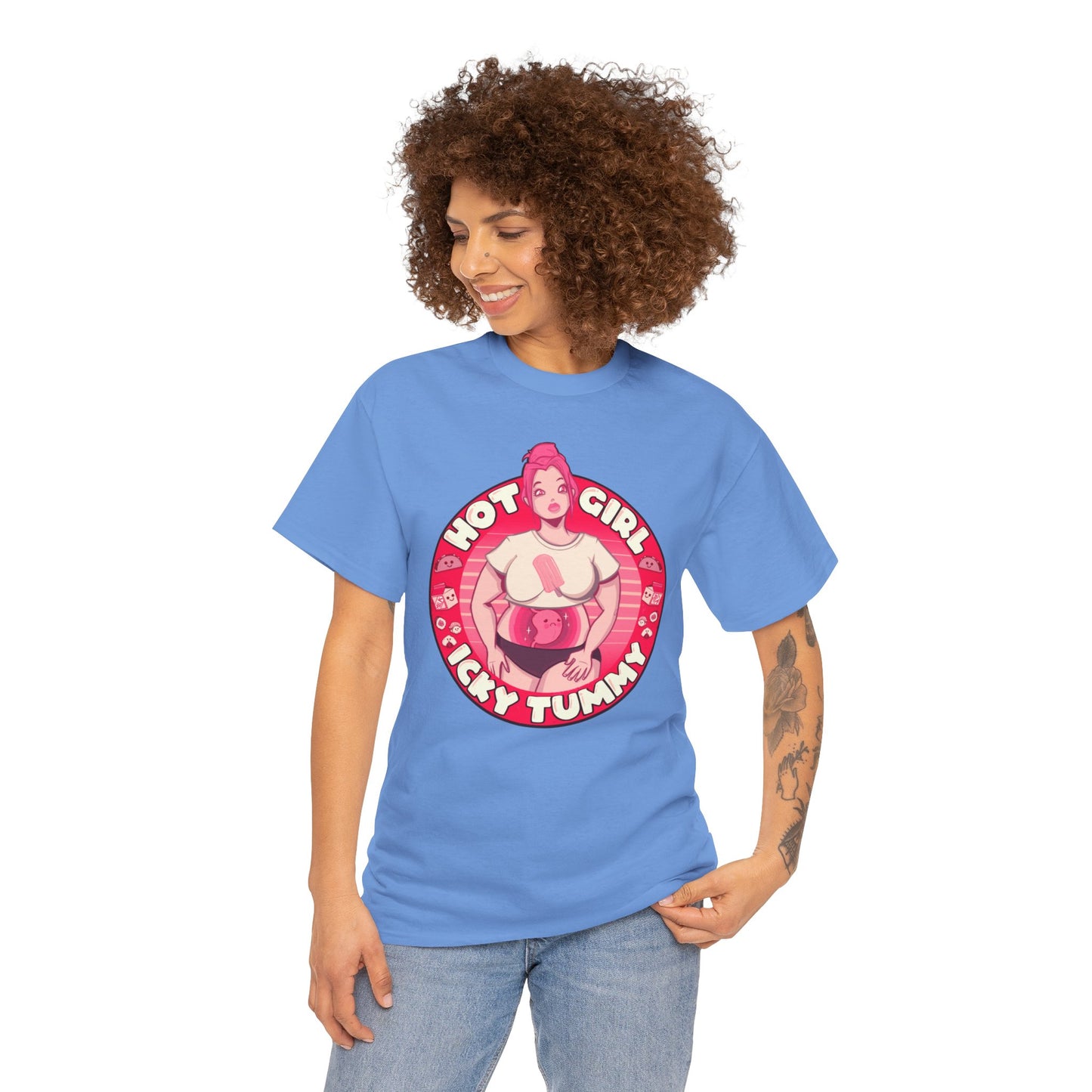 Hot Girl Icky Tummy Unisex Heavy Cotton Tee