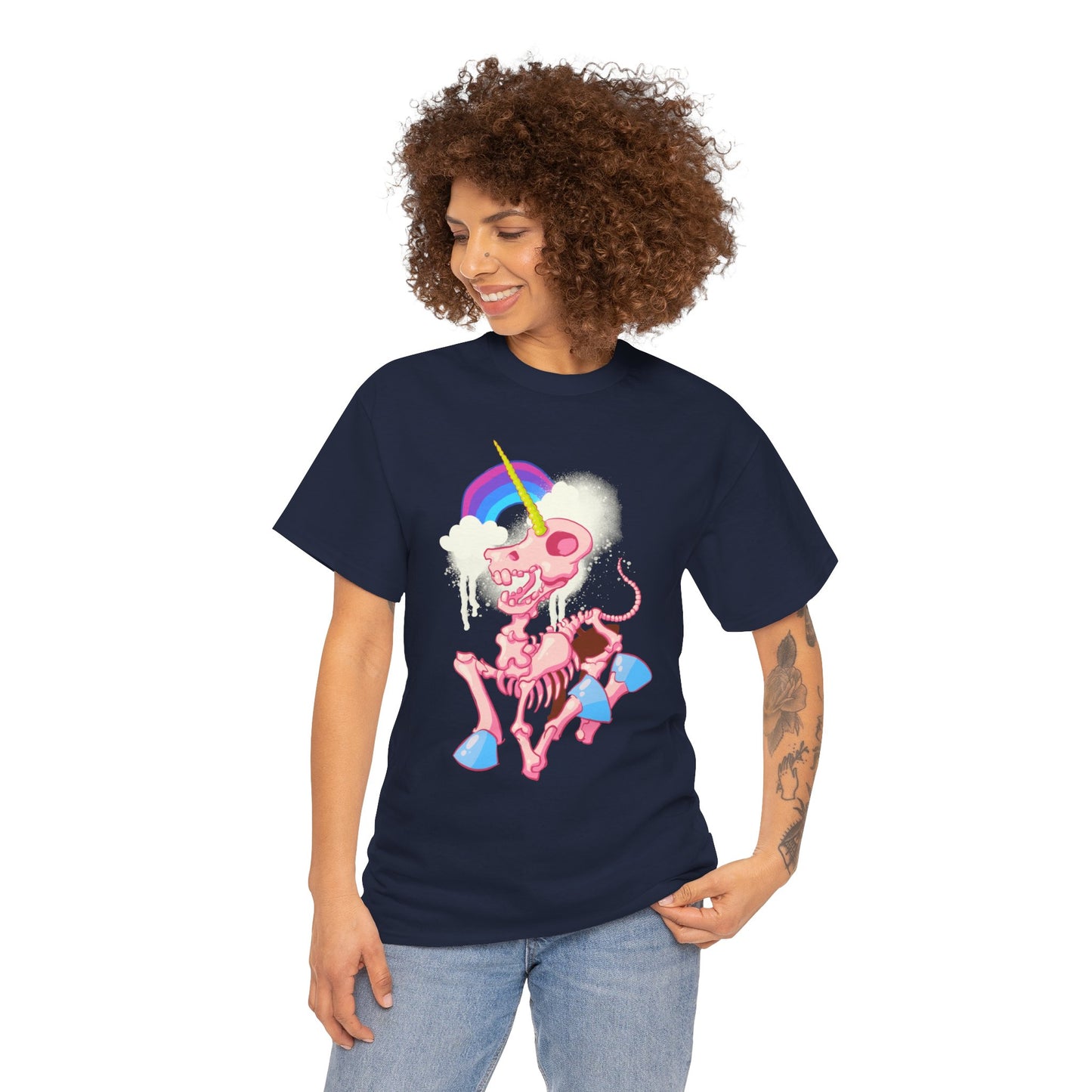 Unicorn Skeleton 2 Unisex Heavy Cotton Tee