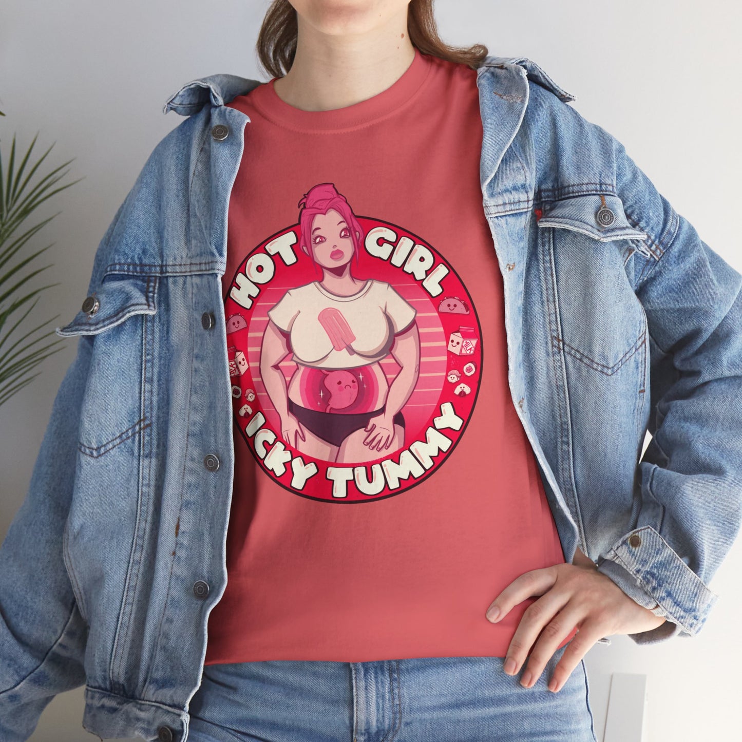 Hot Girl Icky Tummy Unisex Heavy Cotton Tee
