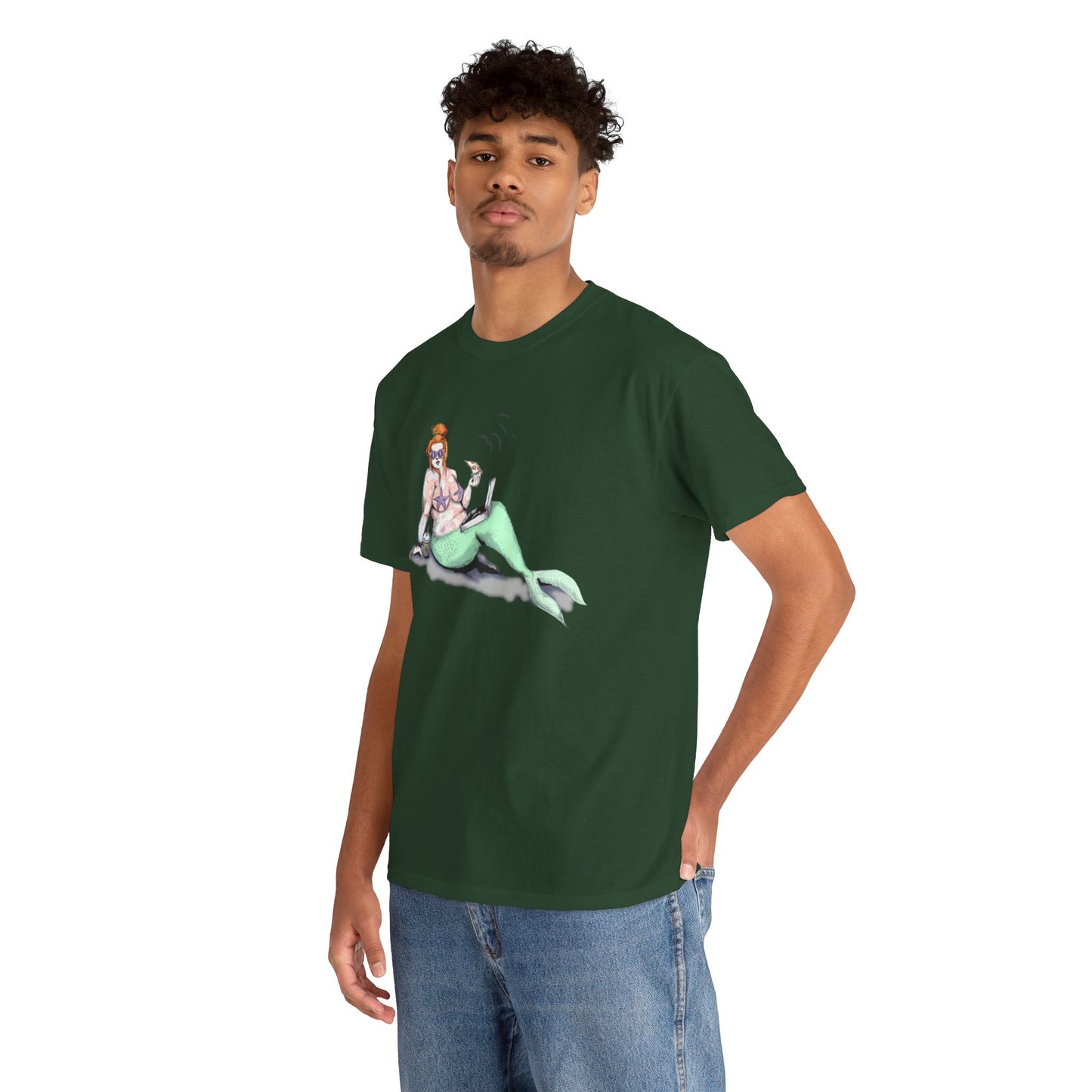 Pizza Mermaid Unisex Heavy Cotton Tee