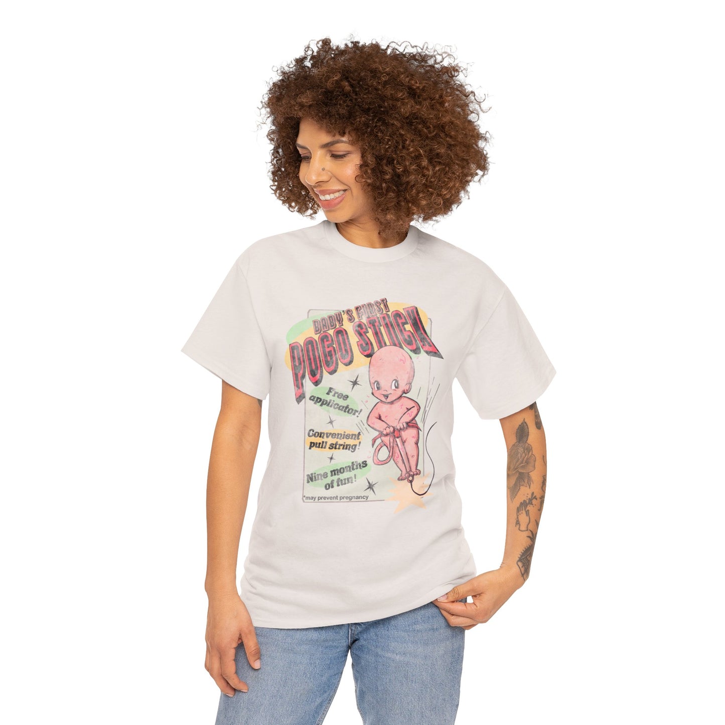 Baby's First Pogo Stick Unisex Heavy Cotton Tee
