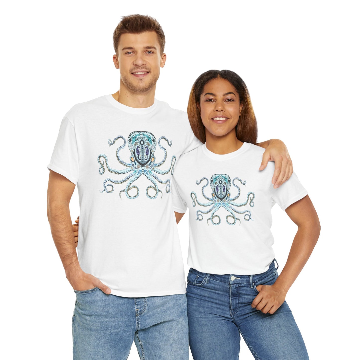 Octopus Sugar Skull Unisex Heavy Cotton Tee