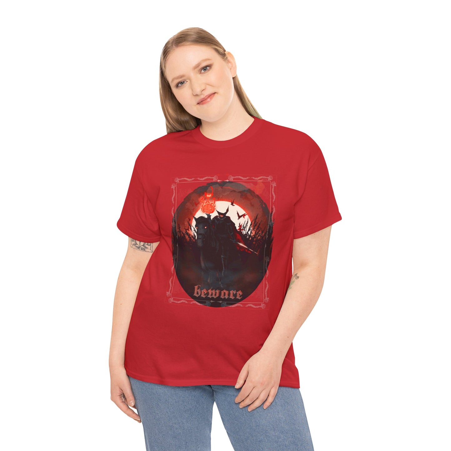 Beware The Headless Horseman Unisex Heavy Cotton Tee