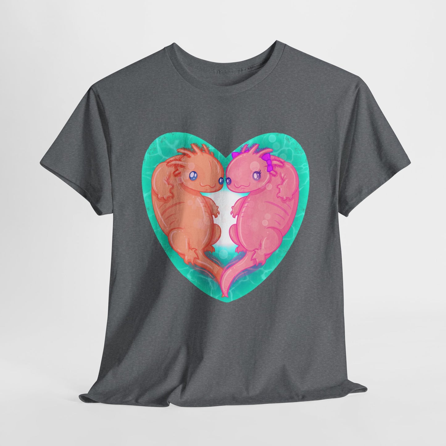 Axolotls In Love Unisex Heavy Cotton Tee