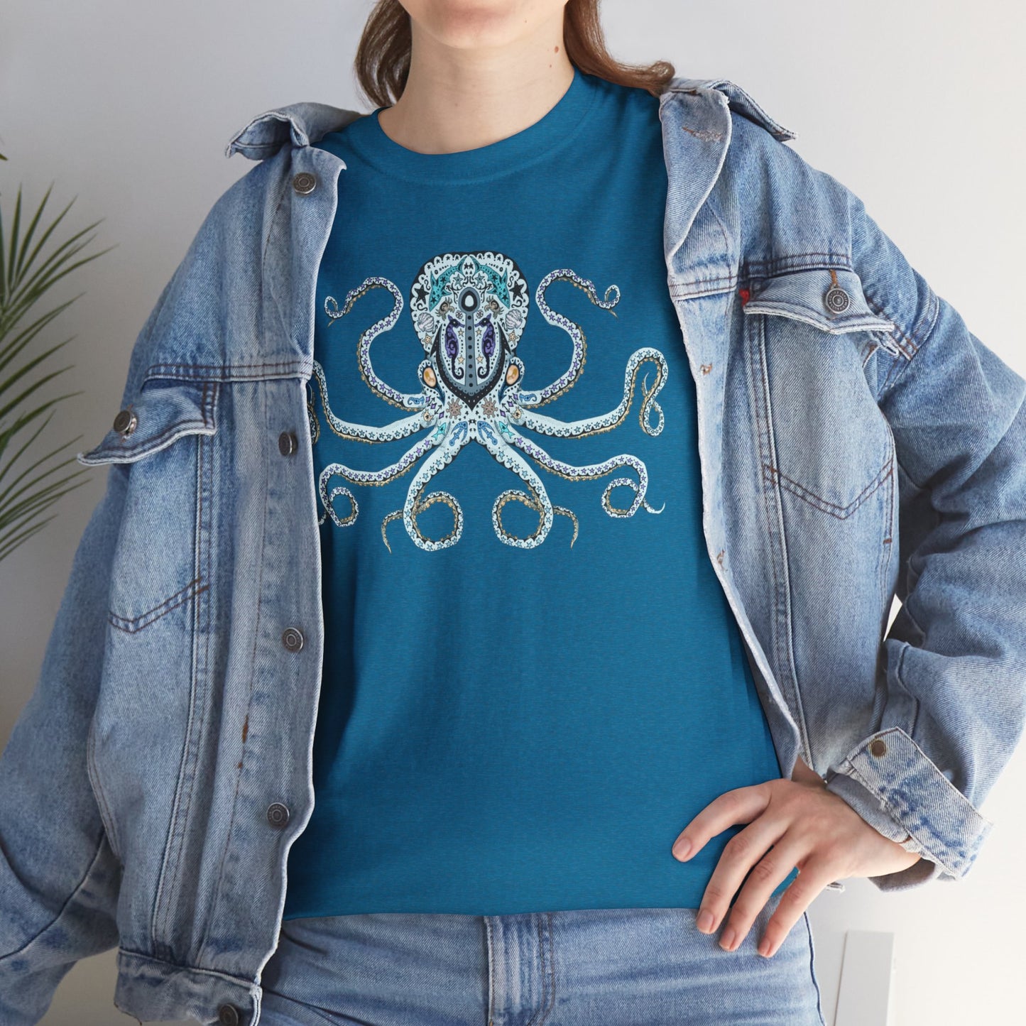 Octopus Sugar Skull Unisex Heavy Cotton Tee